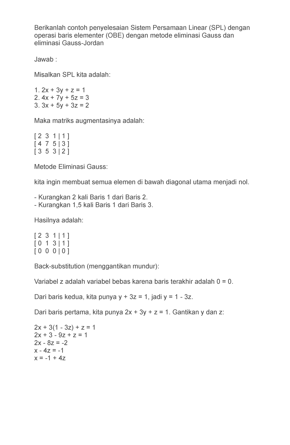 Diskusi 2 Aljabar Linier Elementer I - 048895374 - Berikanlah Contoh ...