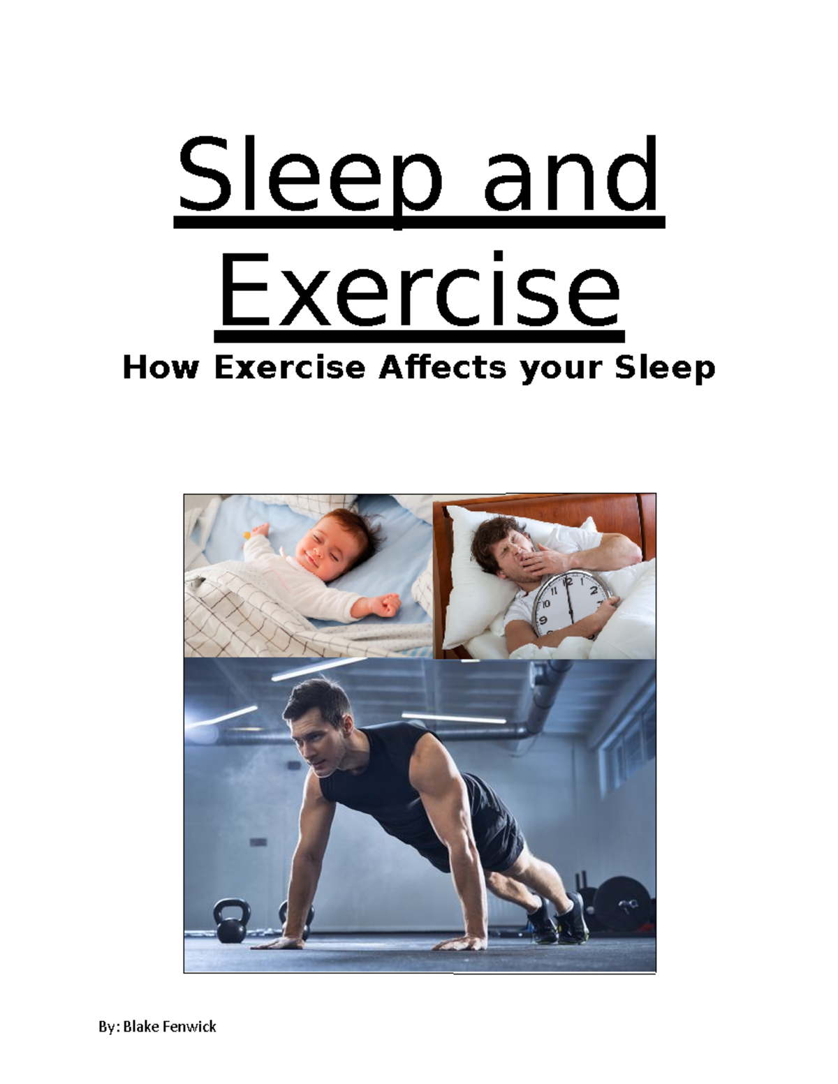 Sleep And Exercise Isu - Notes - Sleep And Exercise How Exercise ...