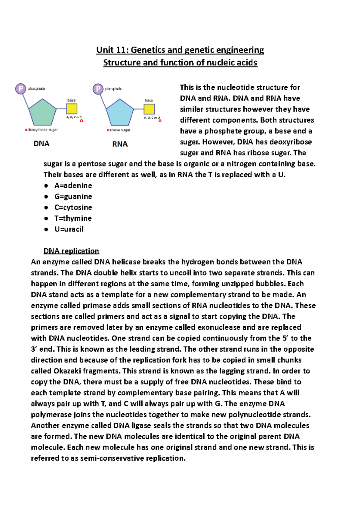 unit 11 genetics and genetic engineering assignment 1