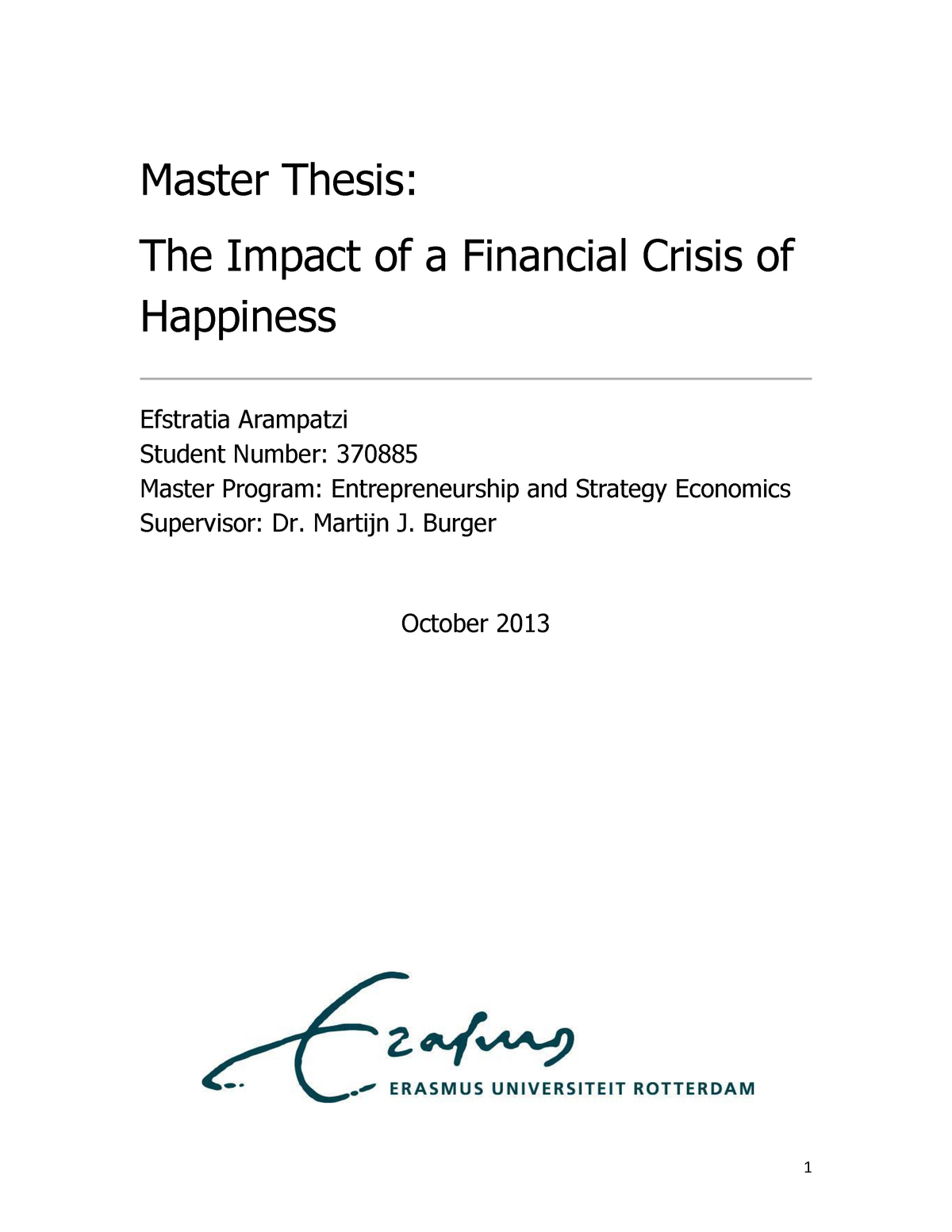 master thesis financial crisis