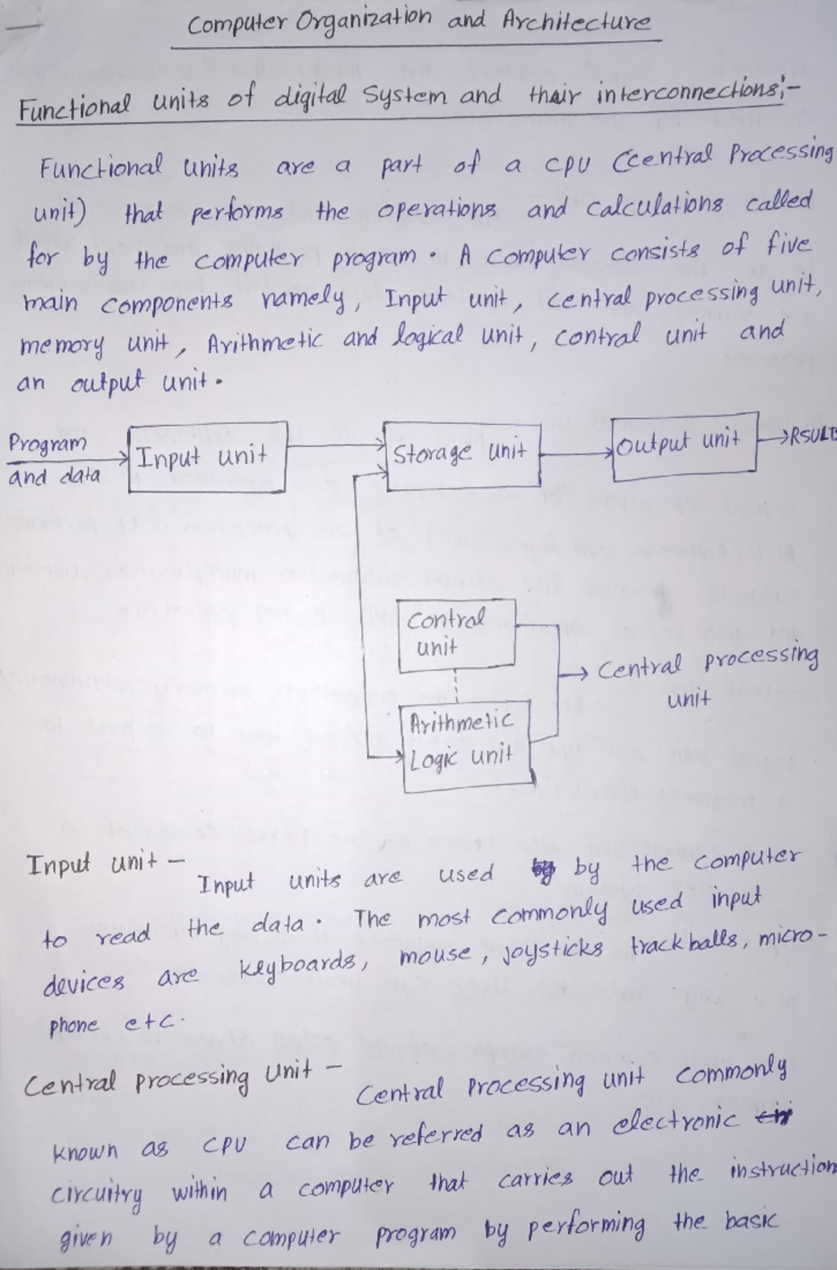 COA notes - Computer OvgannaB10n and Avchitecture Functiohal units ot ...