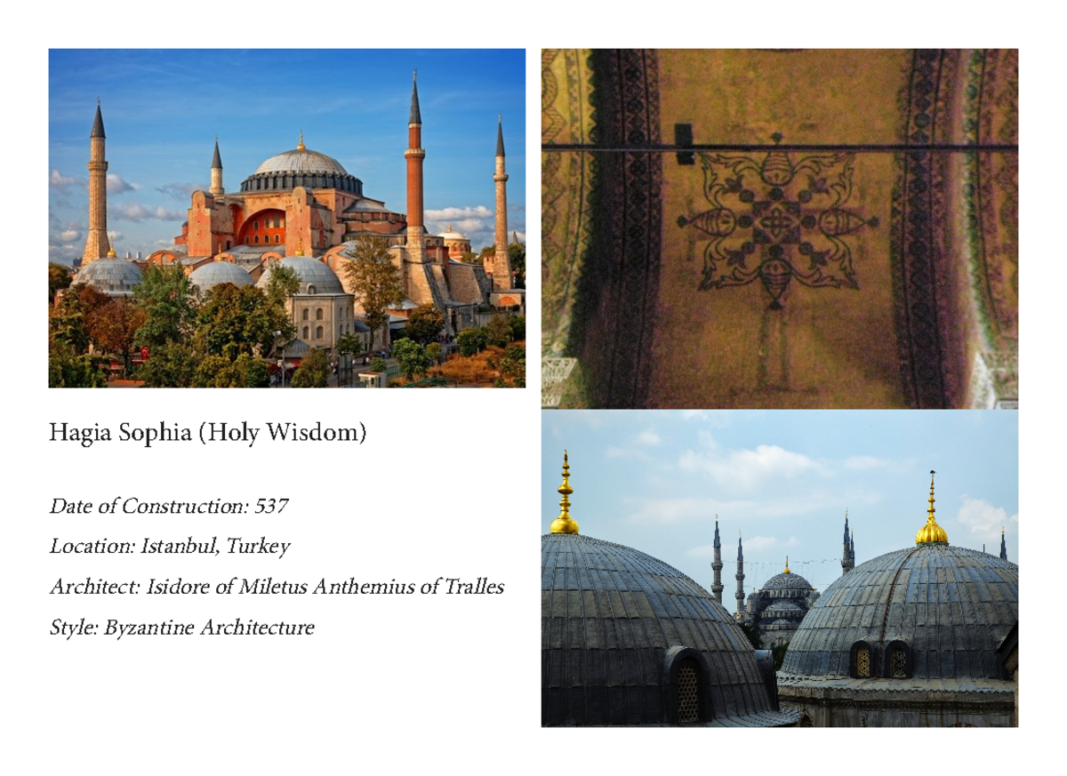 Hagia sophia info - Hagia Sophia (Holy Wisdom) Date of Construction ...