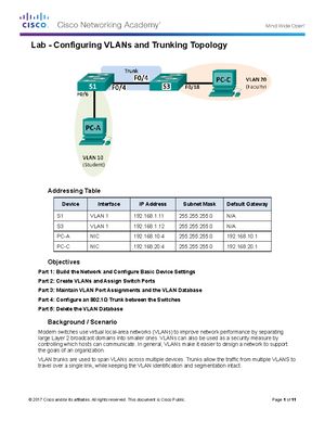 5.1.1.6 Lab - Configuring Basic Switch Settings - Topology Addressing ...