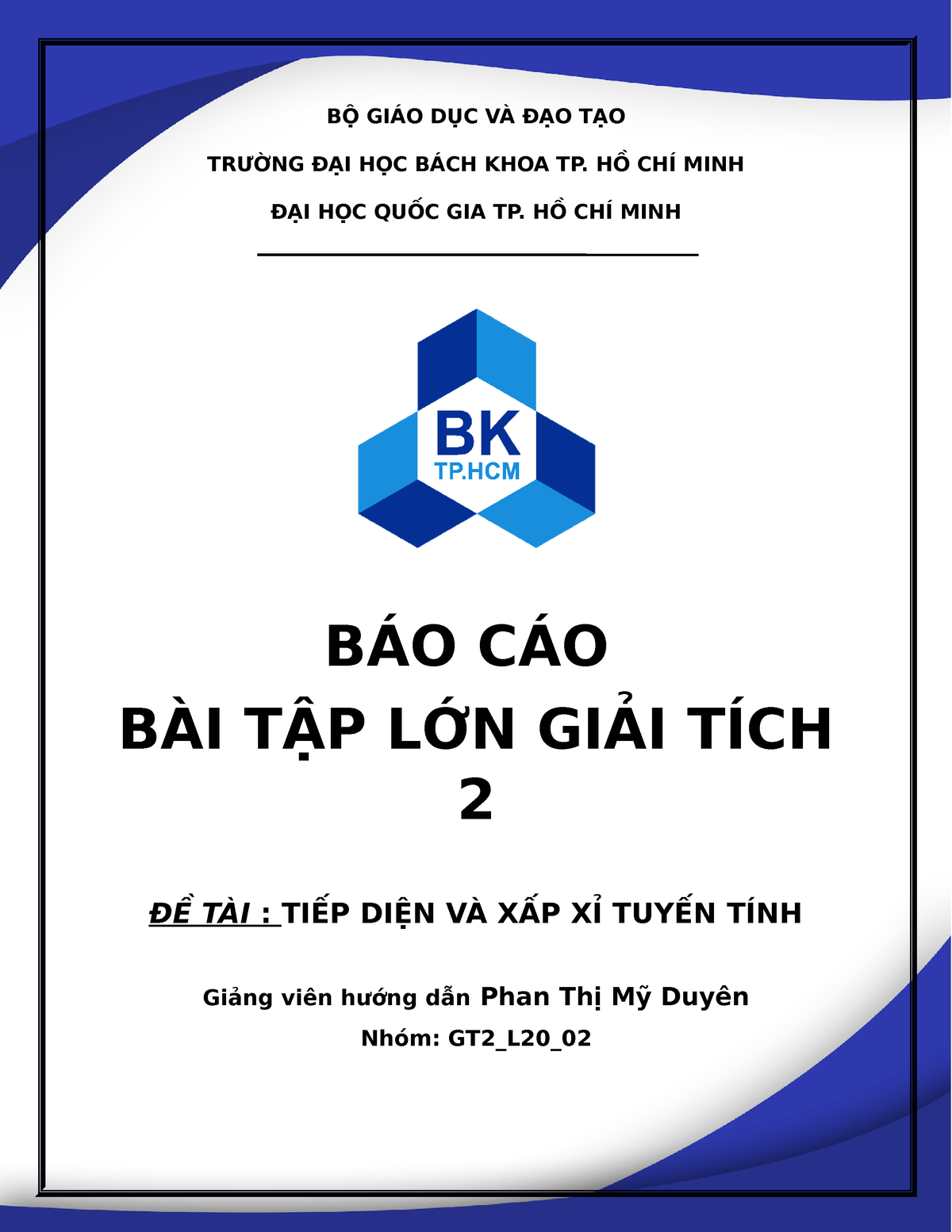 Gt2 Tiếp Diện Và Xấp Xỉ Tuyến Tính 1 BỘ GiÁo DỤc VÀ ĐẠo TẠo