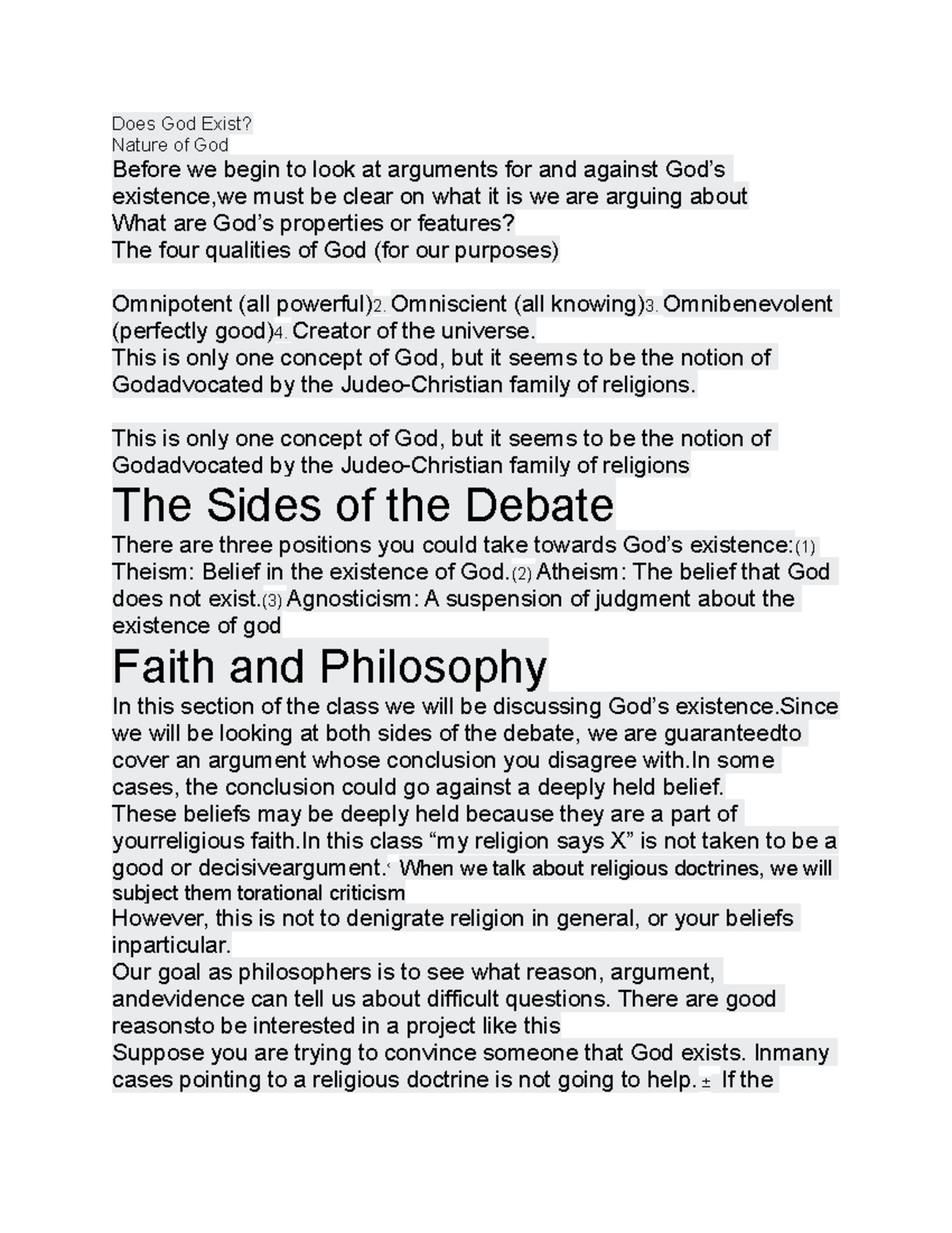 does-god-exist-notes-does-god-exist-nature-of-god-before-we-begin