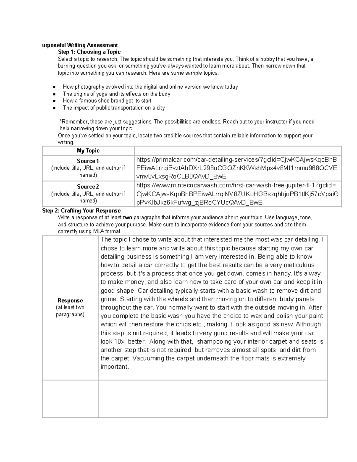 1.03 Eng 4 new - 23 assign - urposeful Writing Assessment Step 1 ...