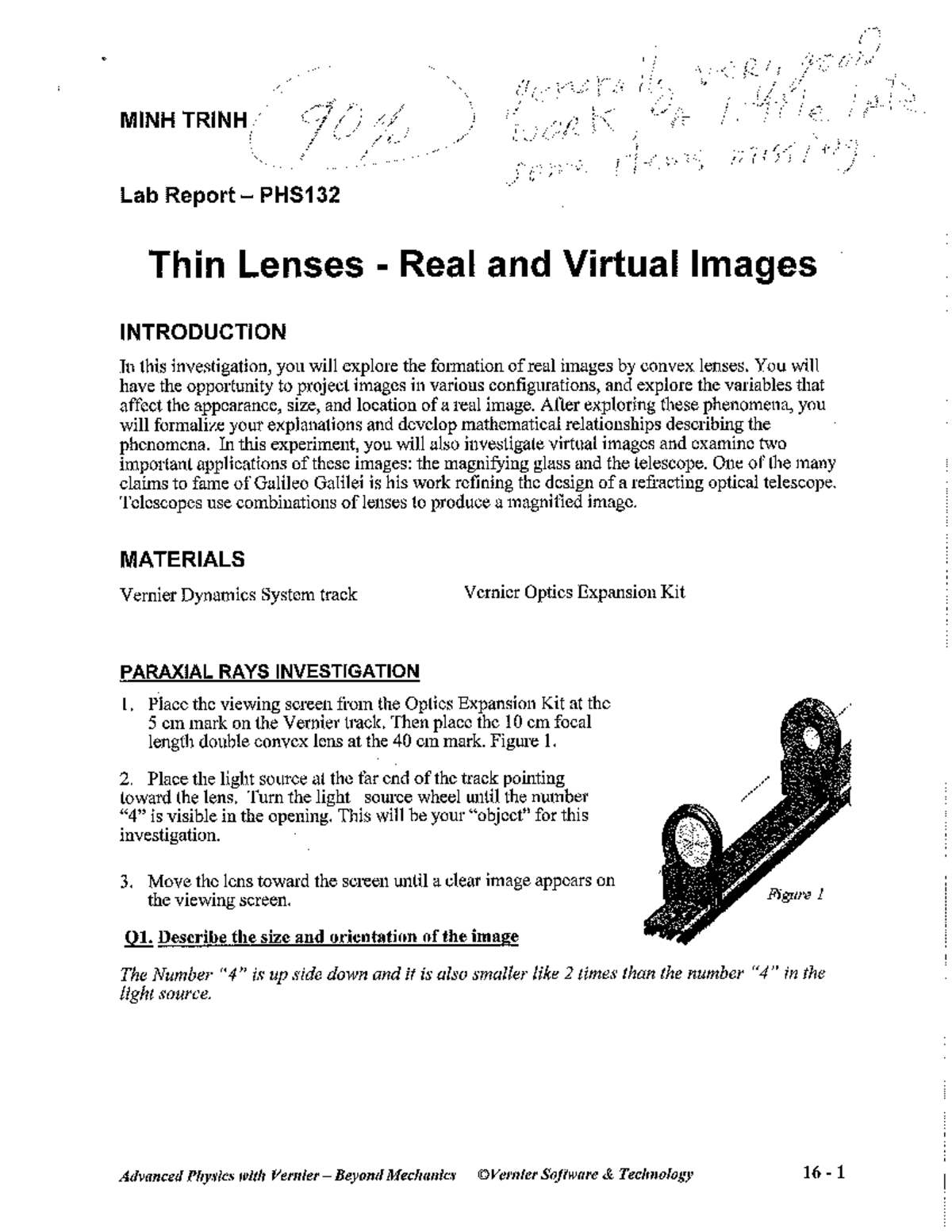PHS2 Lab5 Thin Lenses Real and Virtual Images MINH TRINH;.' w