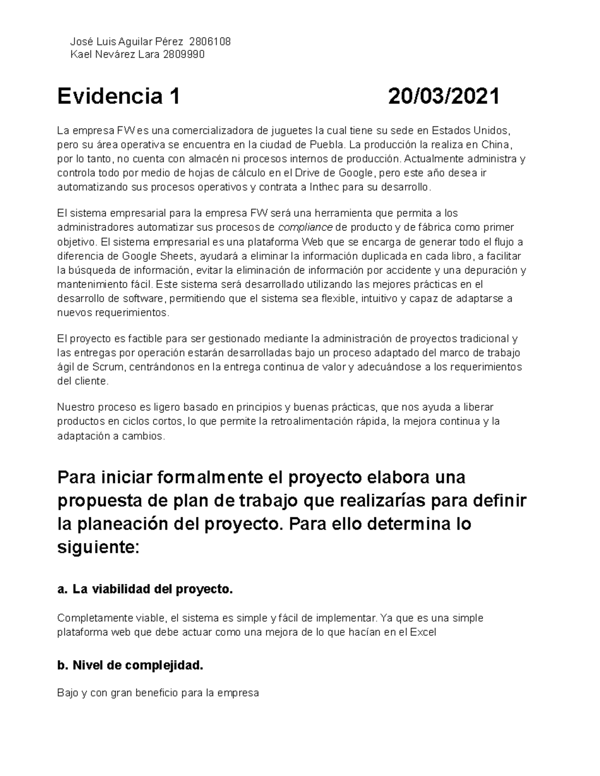 Evidencia 1 Administracion de TI 4to semestre Tecmilenio - Kael Nevárez ...