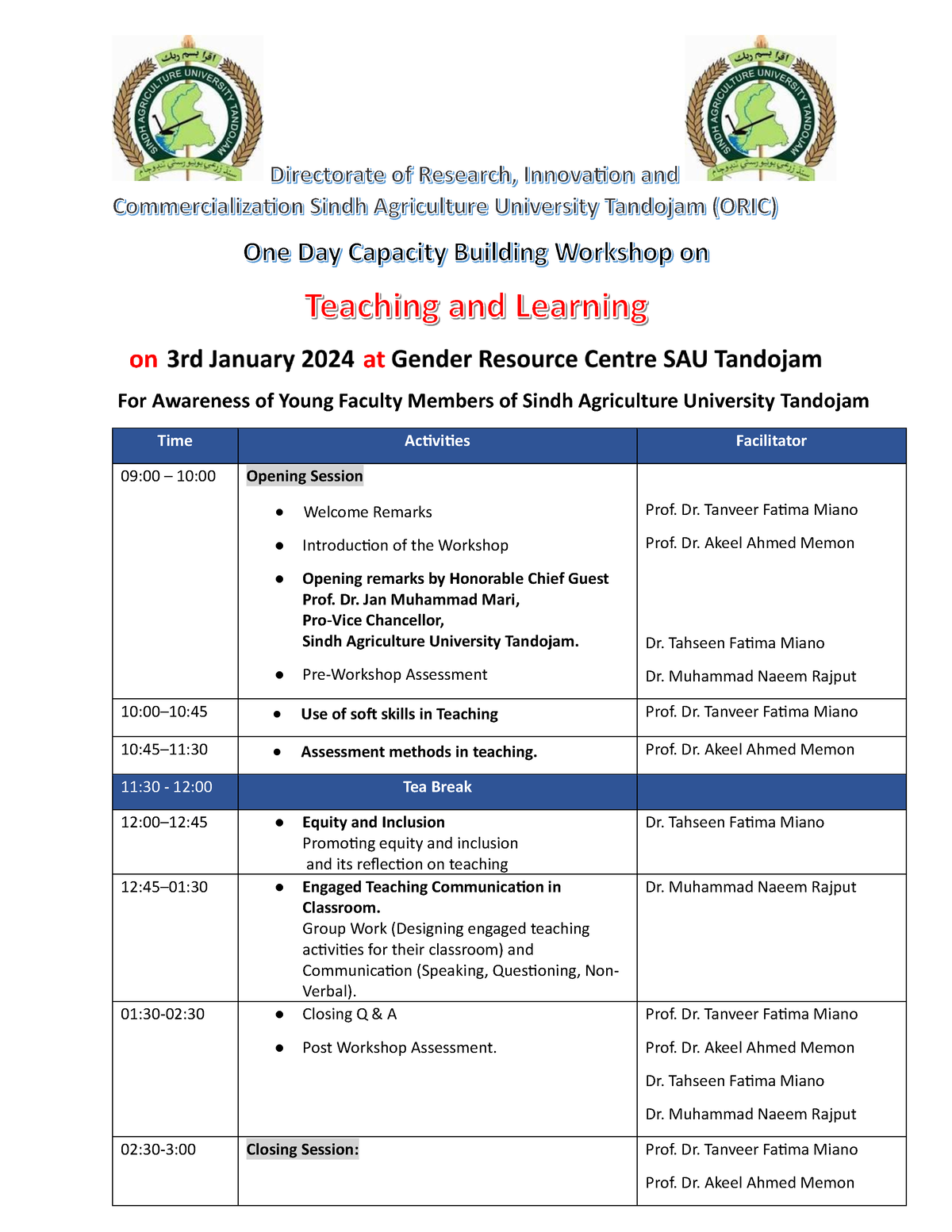 Tentative Training Schedule 2024 For Awareness Of Young Faculty   Thumb 1200 1553 