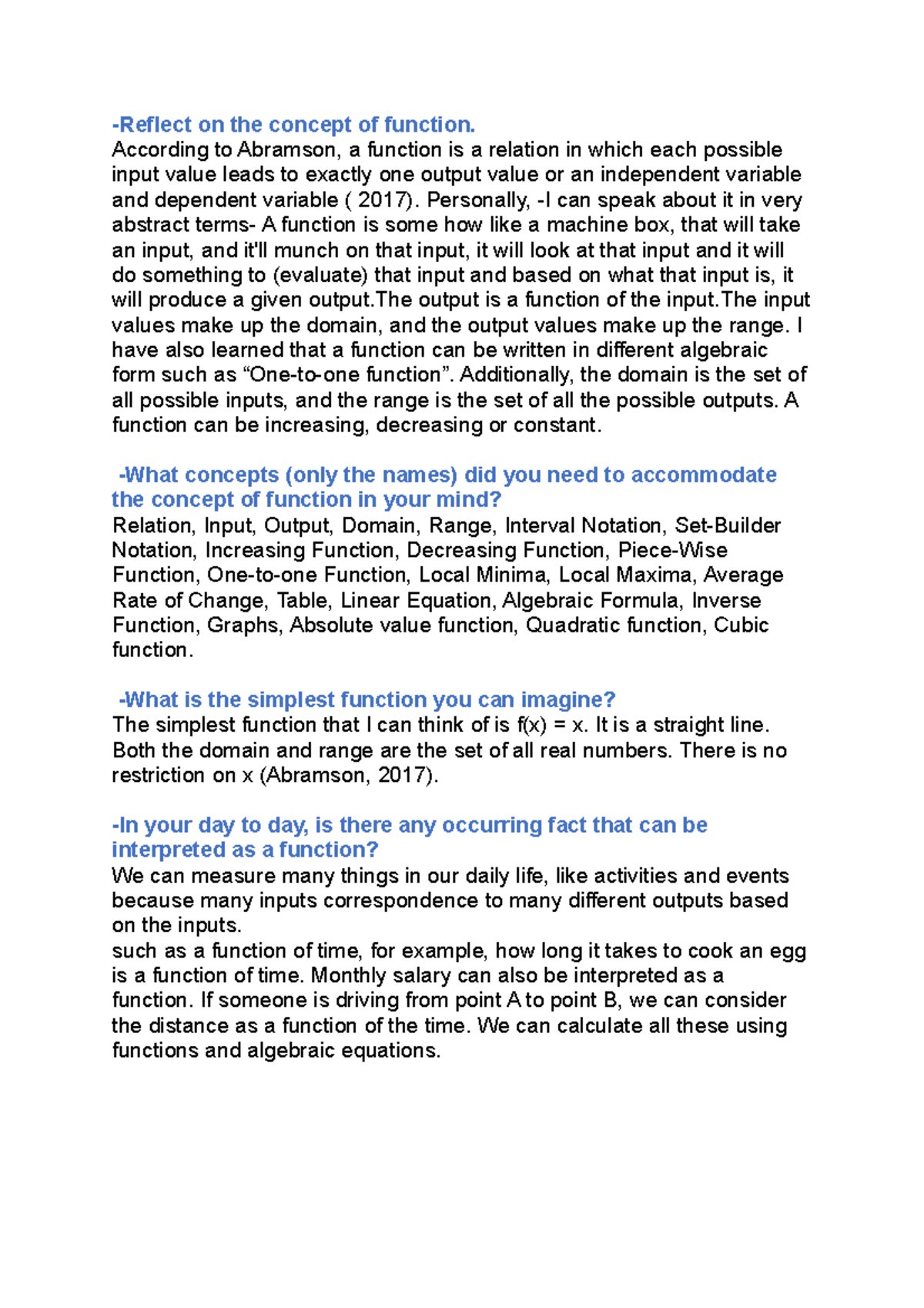 LJ unit 1 math 1201 - Assignment for the learning journal of unit 1 ...