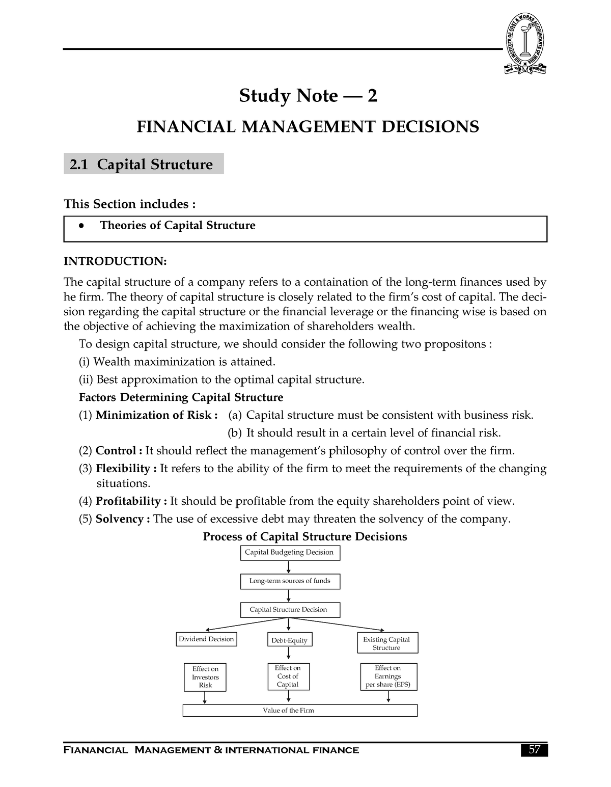 36666384 Notes On Capital Structure PDF - Study Note ó 2 FINANCIAL ...