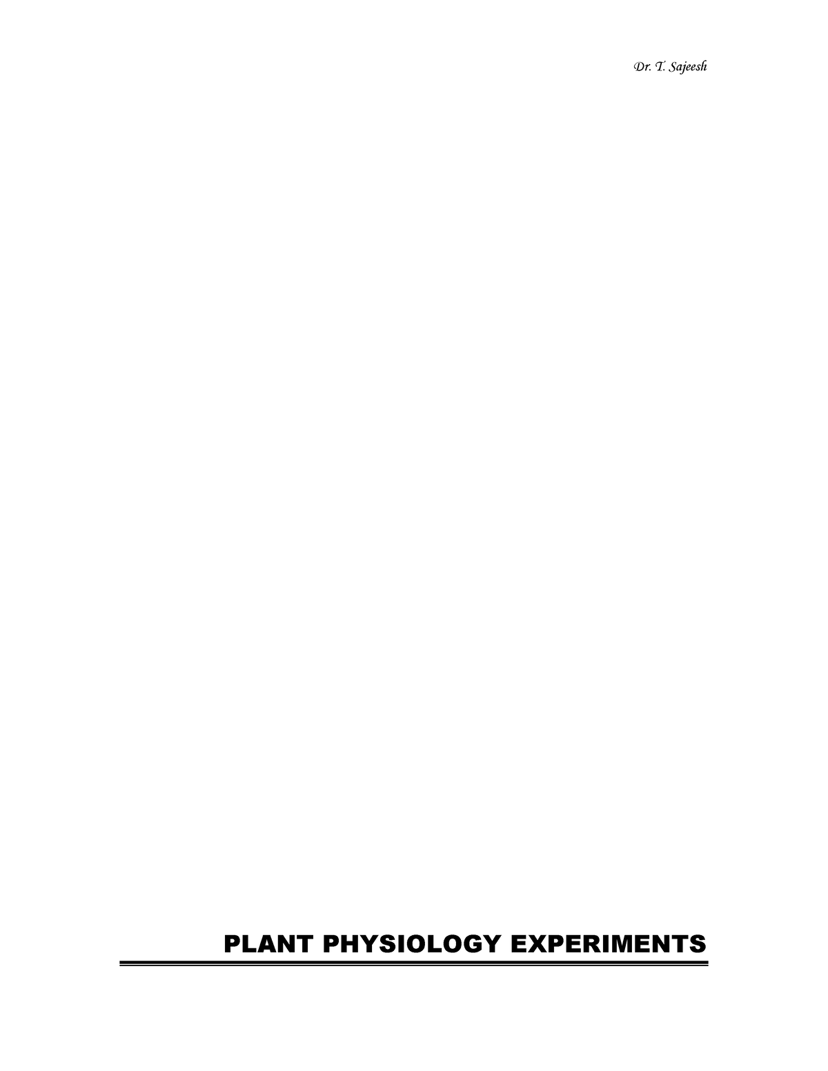 plant physiology experiments pdf