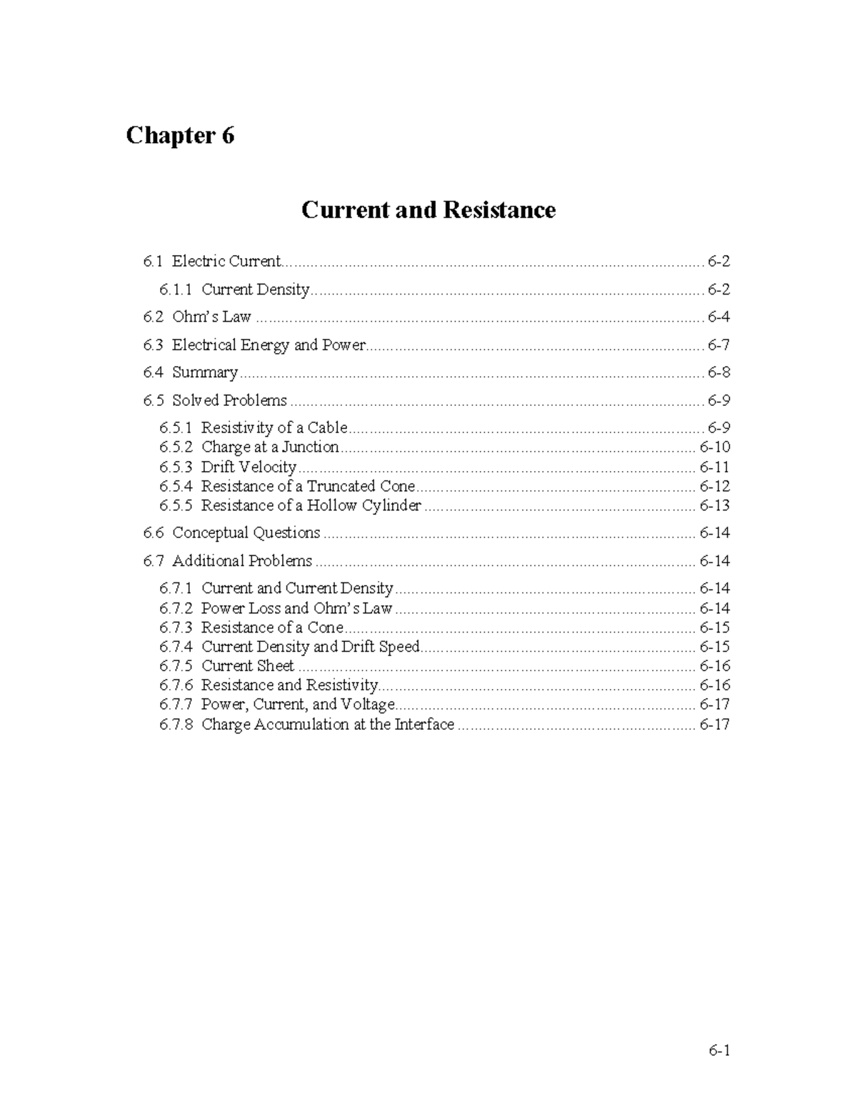Current - Current and Resistance Chapter 6 Electric - Studocu