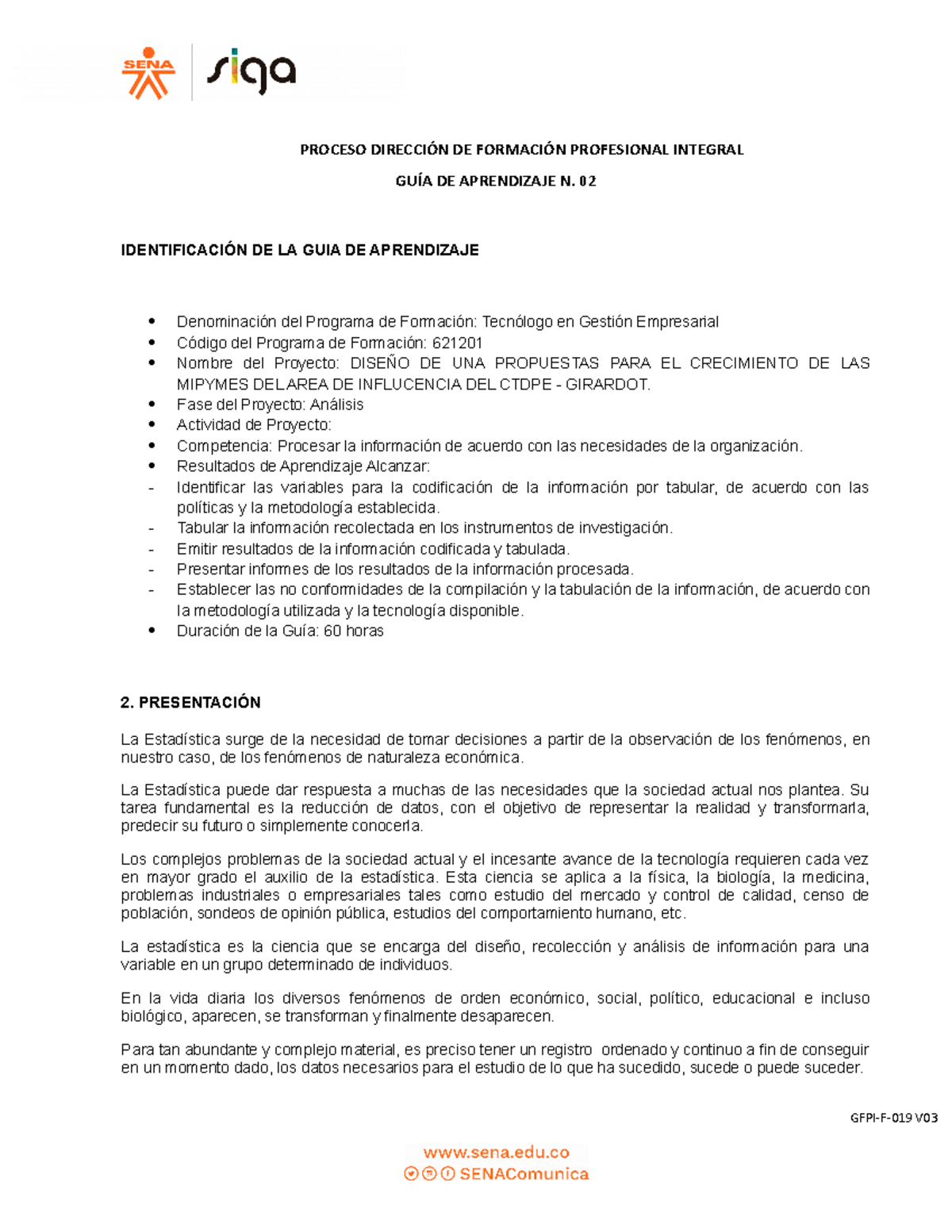 GFPI-F-019 GUIA DE Aprendizaje Procesar LA Información - Estadistica ...