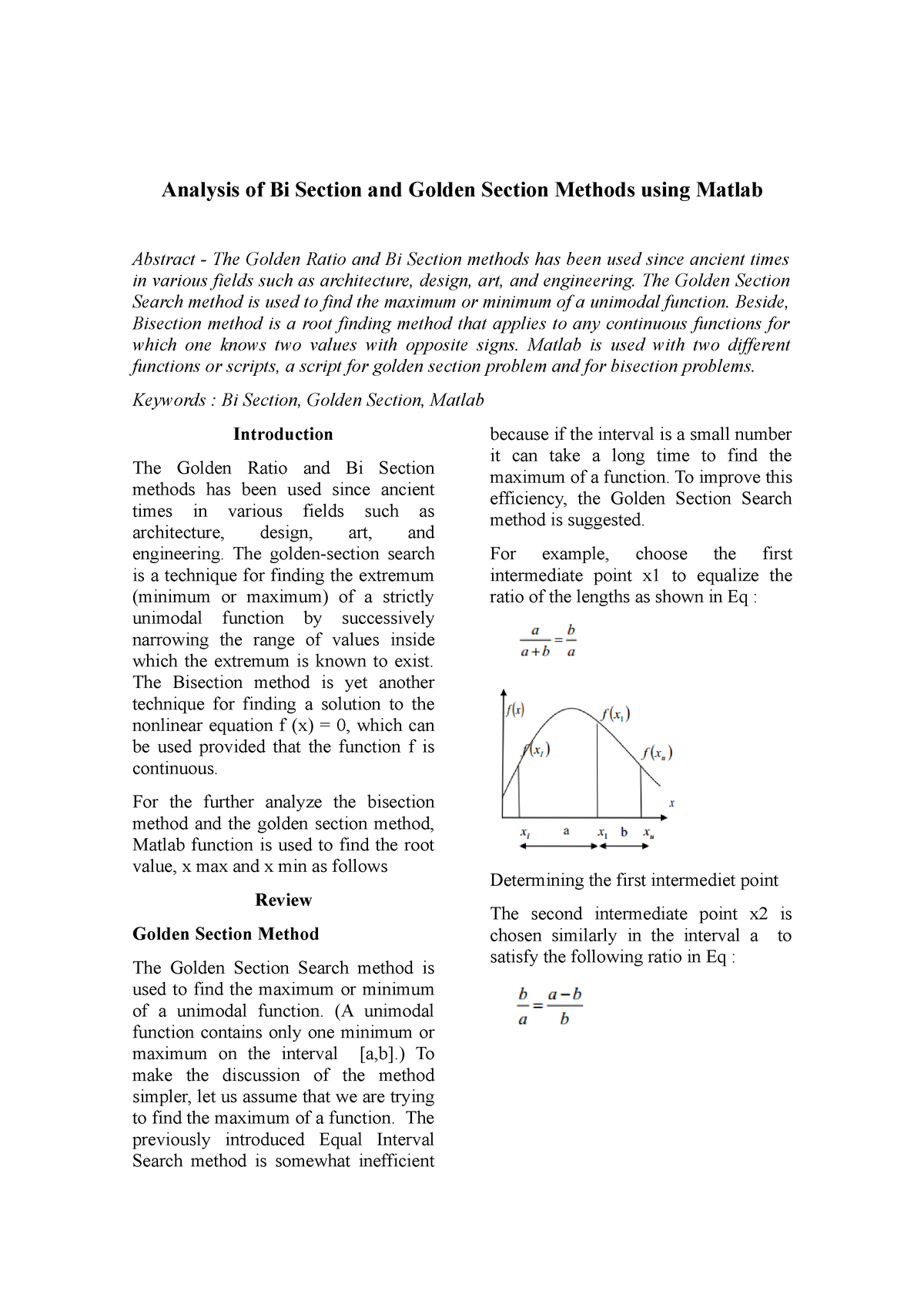 analysis-of-bi-section-and-golden-section-methods-using-matlab-the