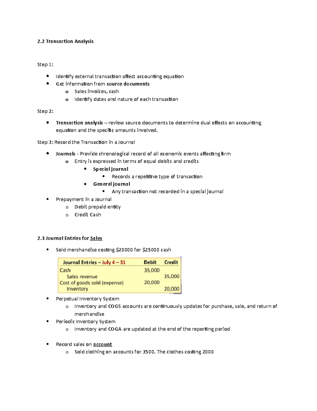 Chapter 2 Notes: The Accounting Cycle - Trial Balances - 2 Transaction ...