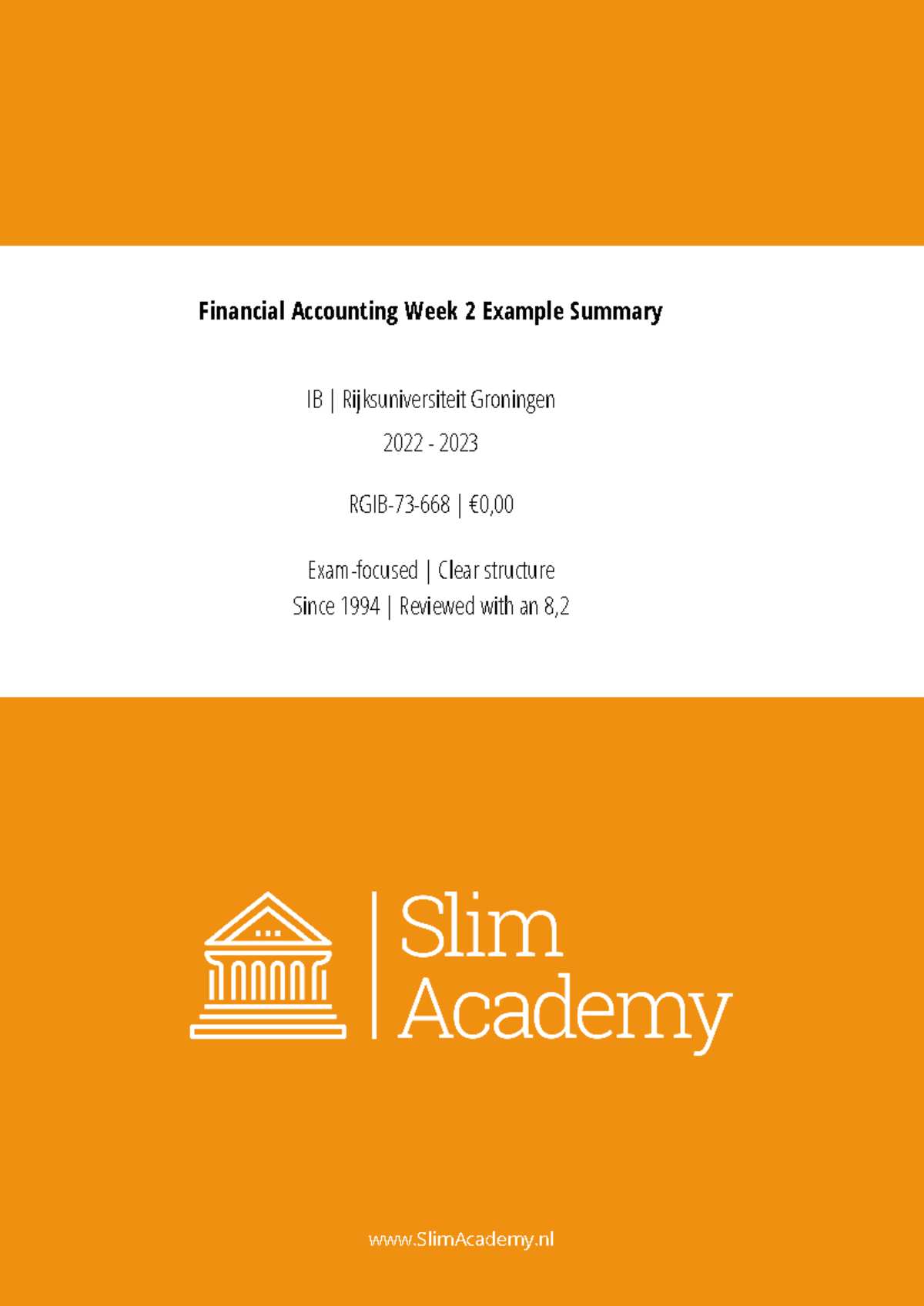 Financial Accounting Week 2 Example Summary - SlimAcademy Financial ...