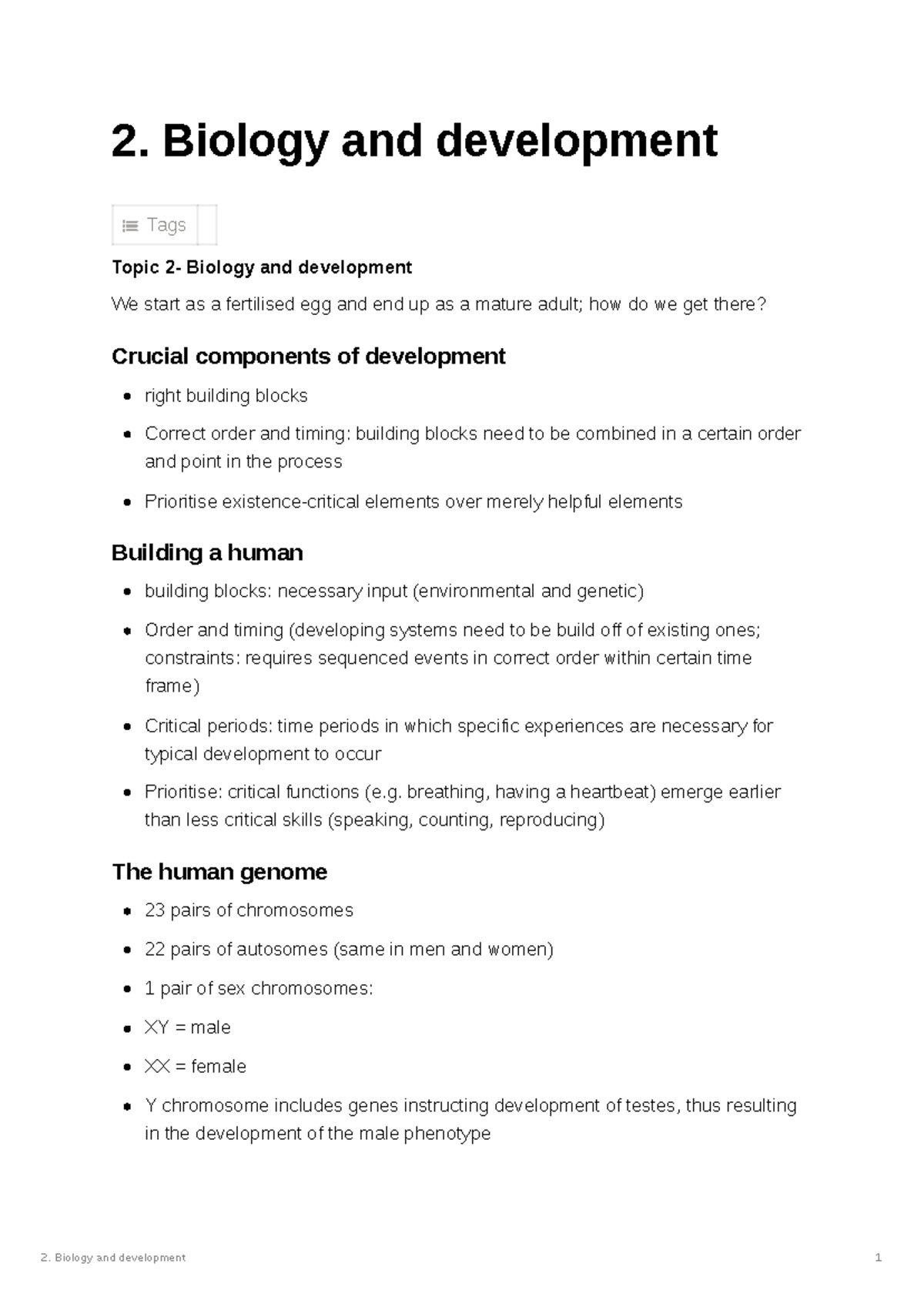 Psych and dev 2 Topic 2 2. Biology and development Tags Topic 2