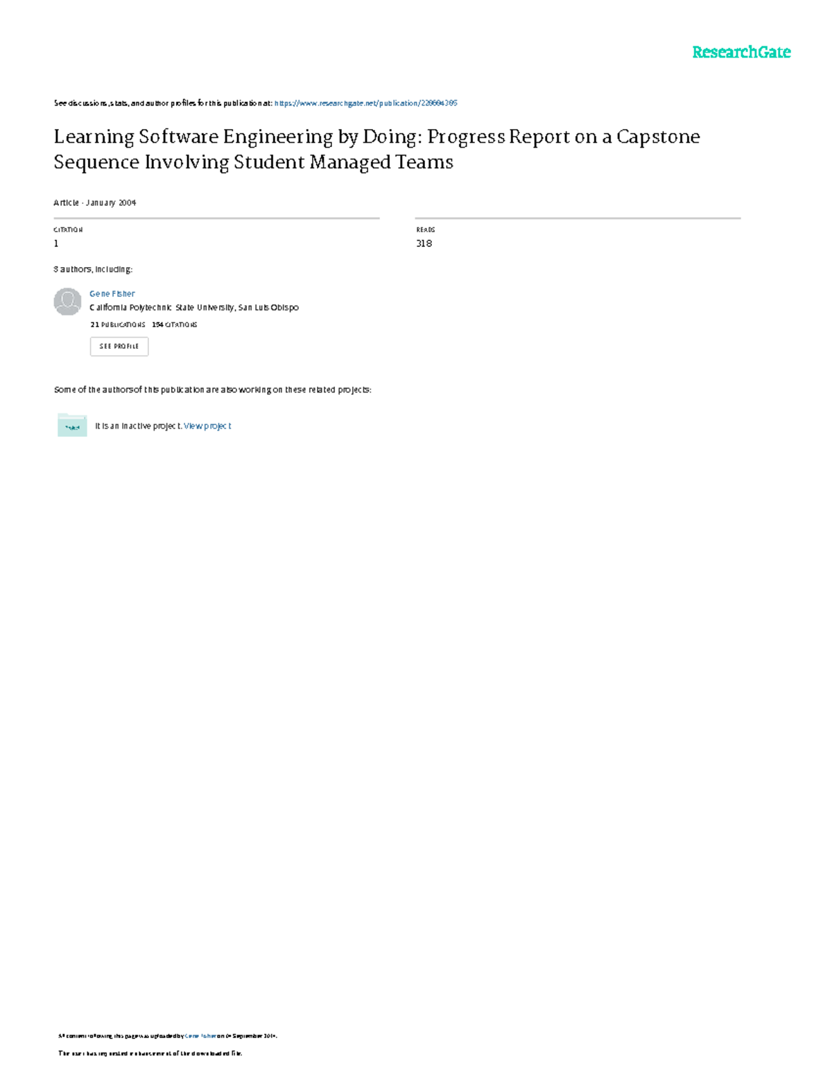 Learning Software Engineering by Doing Progress Re - See discussions ...