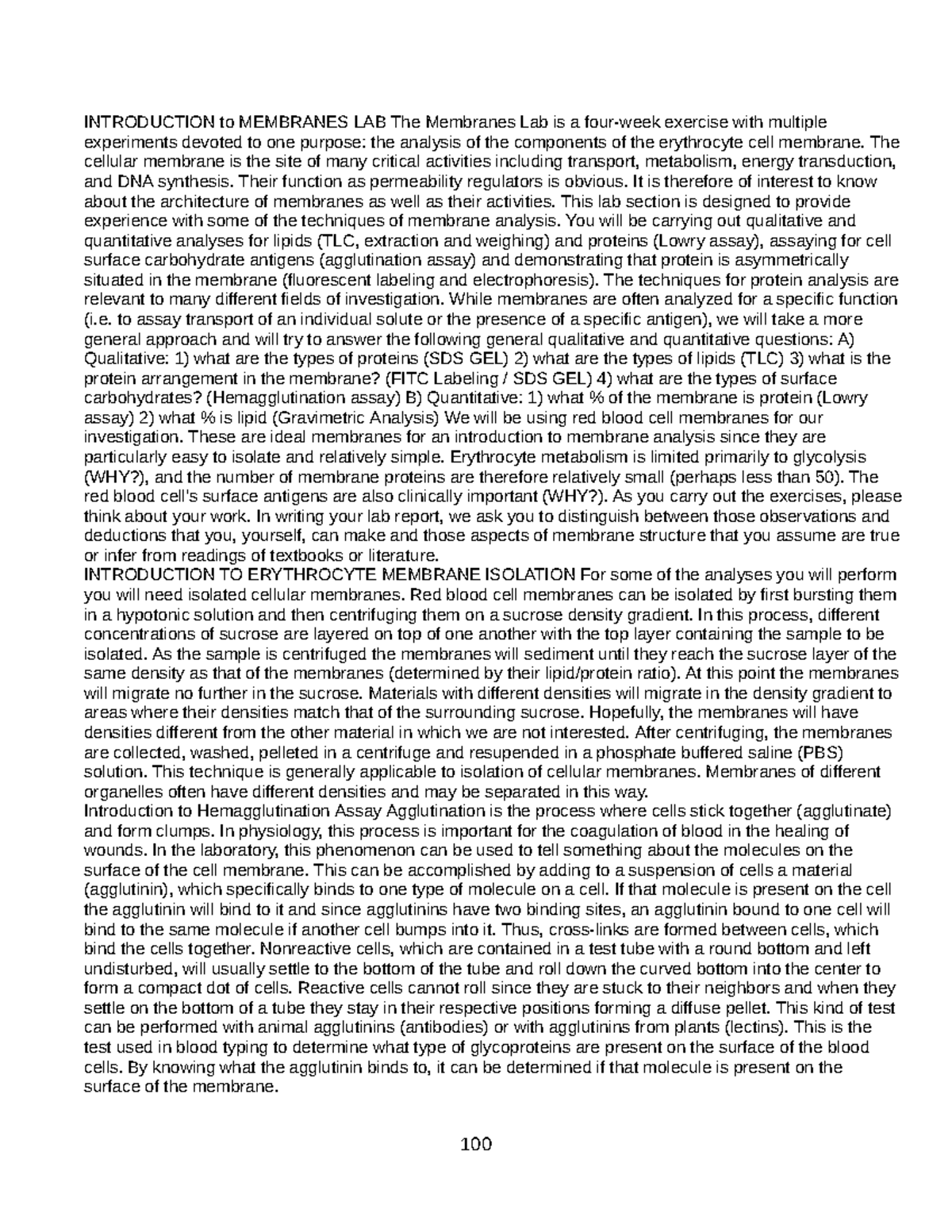 Membranes (b. To B.) - This Is The Background Context Of Section 2 Lab ...