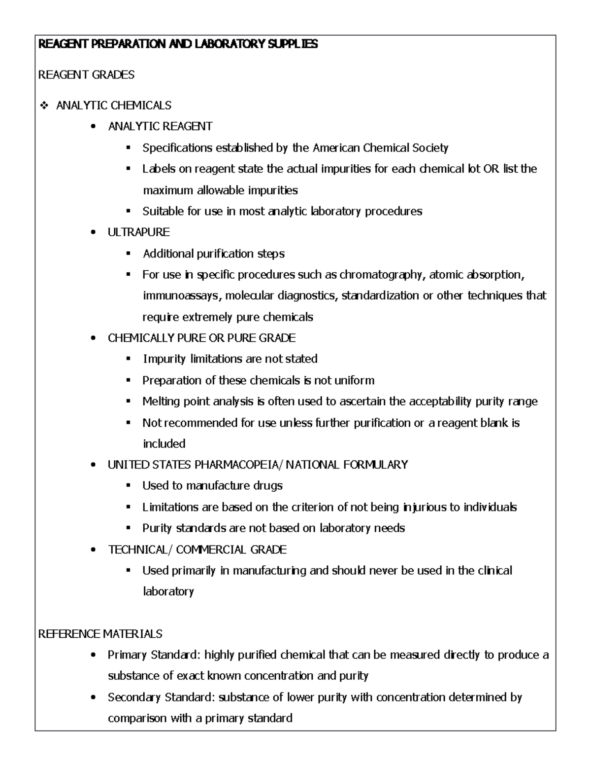 1 - Reagents and Laboratory Supplies - REAGENT PREPARATION AND ...