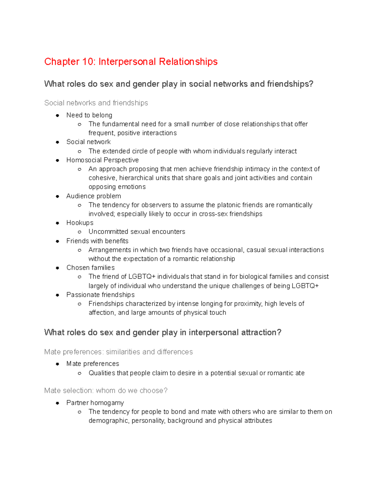 Chapter 10 Interpersonal Relationships Chapter 10 Interpersonal Relationships What Roles Do 