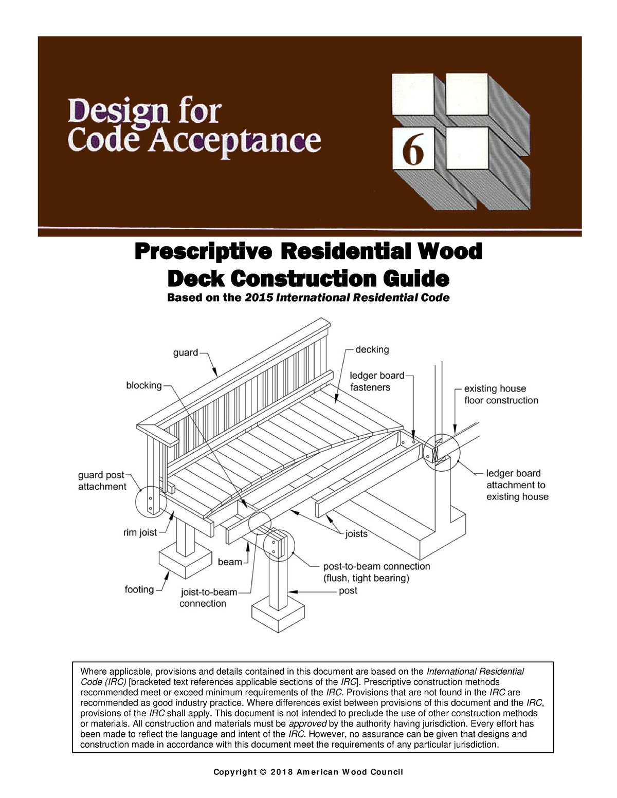 AWC DCA62015 Deck Guide 1804 - Copyr Igh T © 2 0 1 8 Am E R Ica N W Ood ...