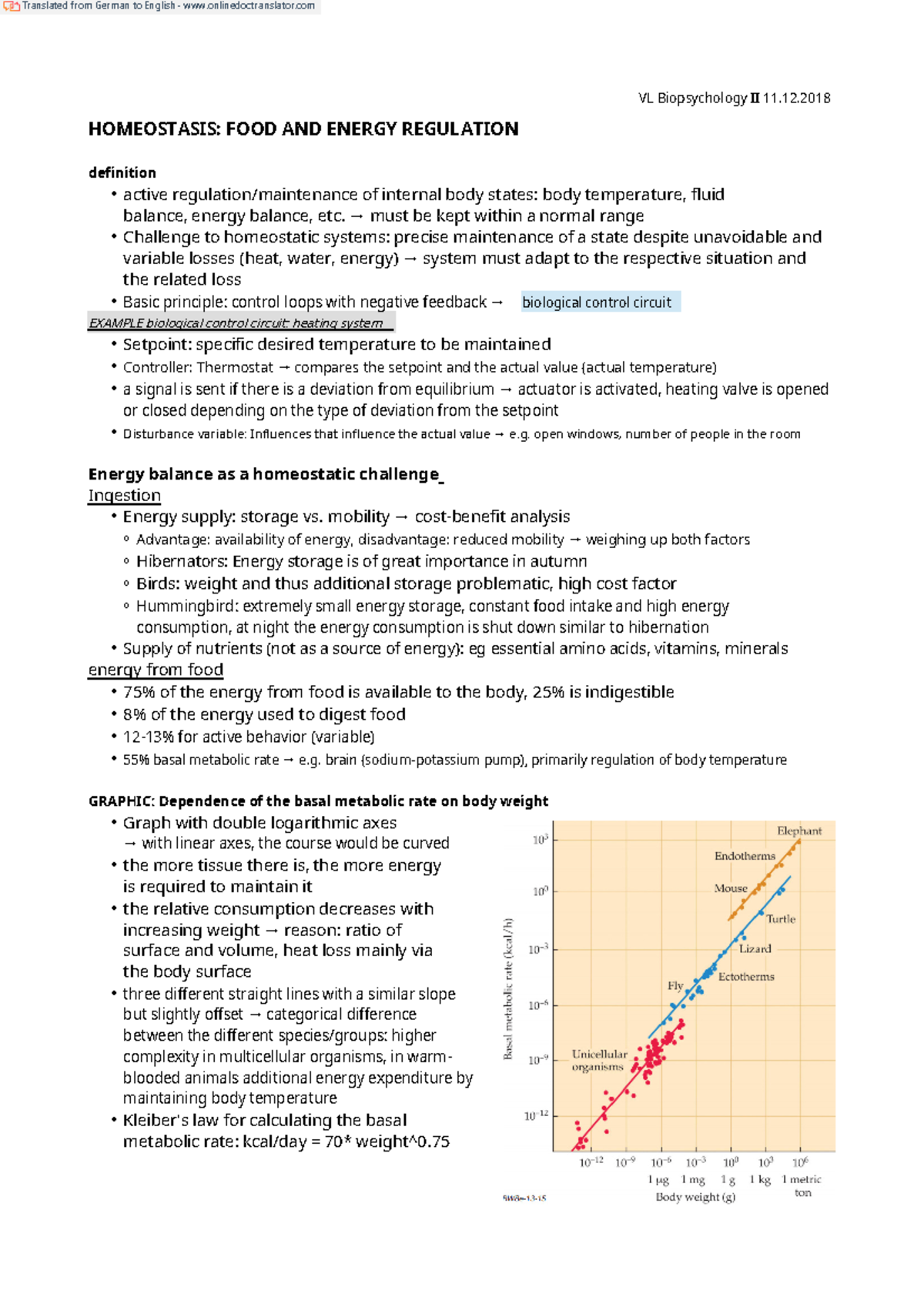 Biological Psychology Homeostasis VL Biopsychology II 11