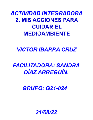 Actividad Integradora 2 Modulo 3 - Actividad Integradora 2. Interpretar ...