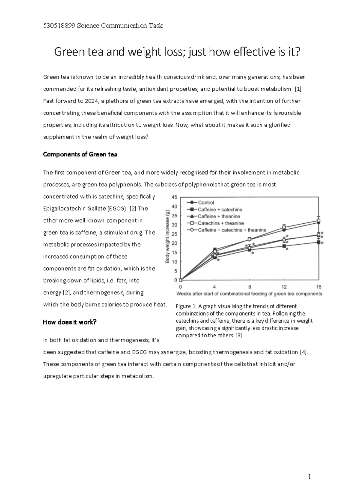 530518899, Science Communication - Green tea and weight loss; just how ...