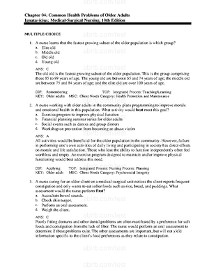 3 - Test Bank Ignativius - Chapter 03: Overview Of Health Concepts For 