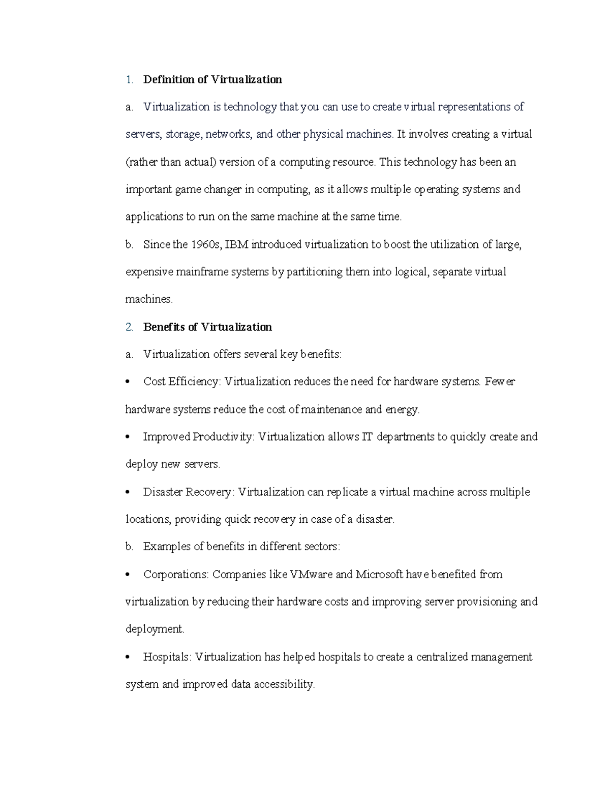 Definition of Virtualization - 1. Definition of Virtualization a ...