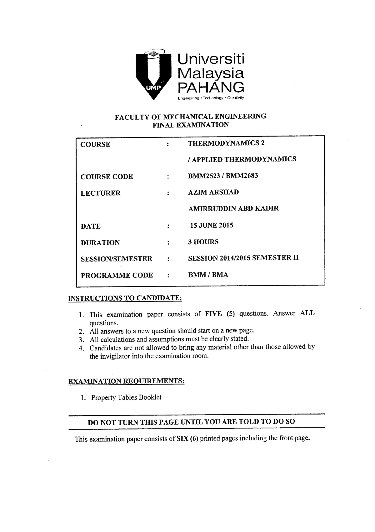 Exam 14 February 2017, questions - ' Universiti Malaysia PAHANG Ericj ...