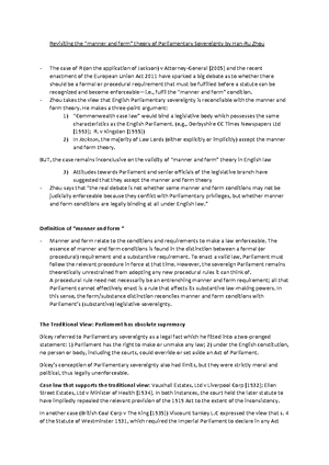 Exam Revision Notes: Parliamentary Sovereignty - What’s Parliamentary ...