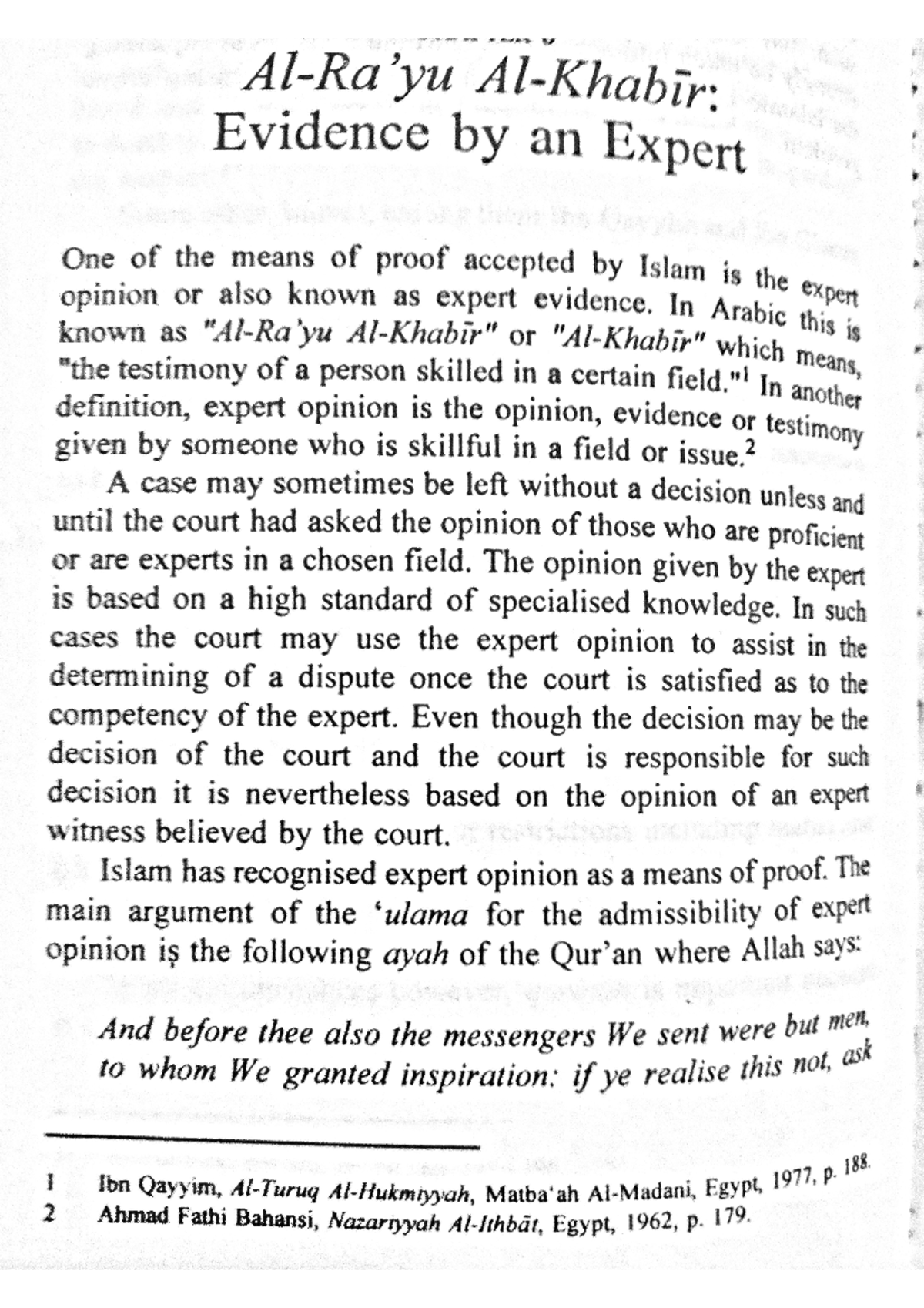 Expert evidence - Evidence and Procedure in Shariah Court - Studocu