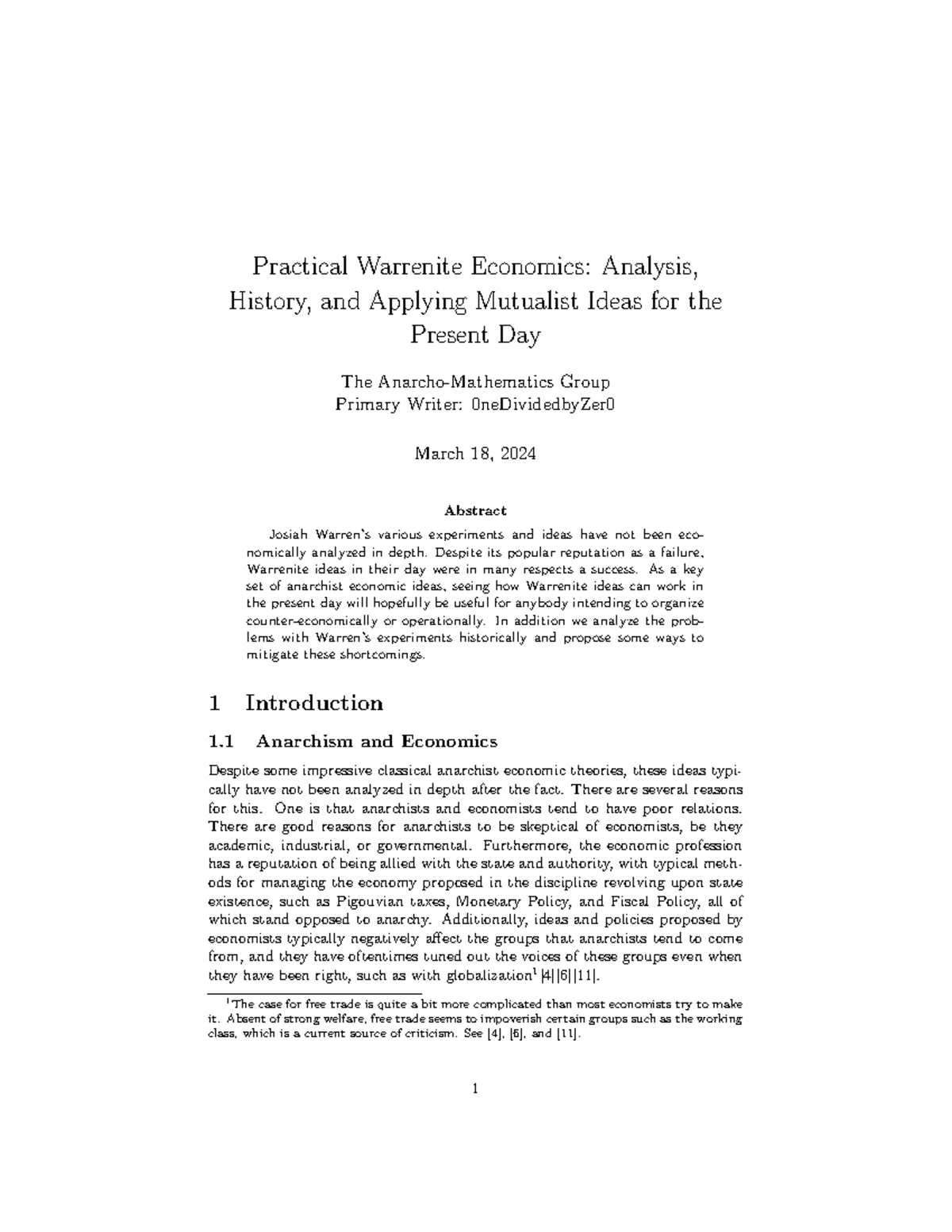 Mutualist Economics - Practical Warrenite Economics: Analysis, History ...