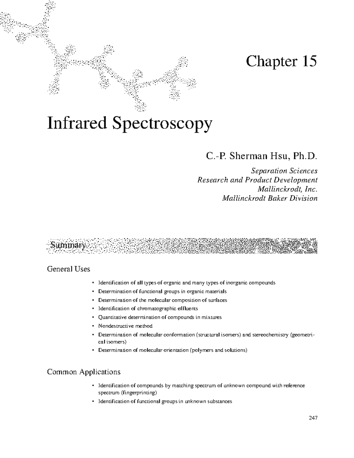 IR Capitulo DE Libro Tecnicas Analiticas - 247 Chapter 15 Infrared ...