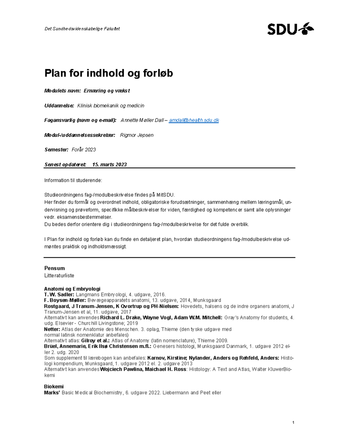 Plan for Indhold og forløb - ernæring og vækst - E22 - Plan for indhold ...