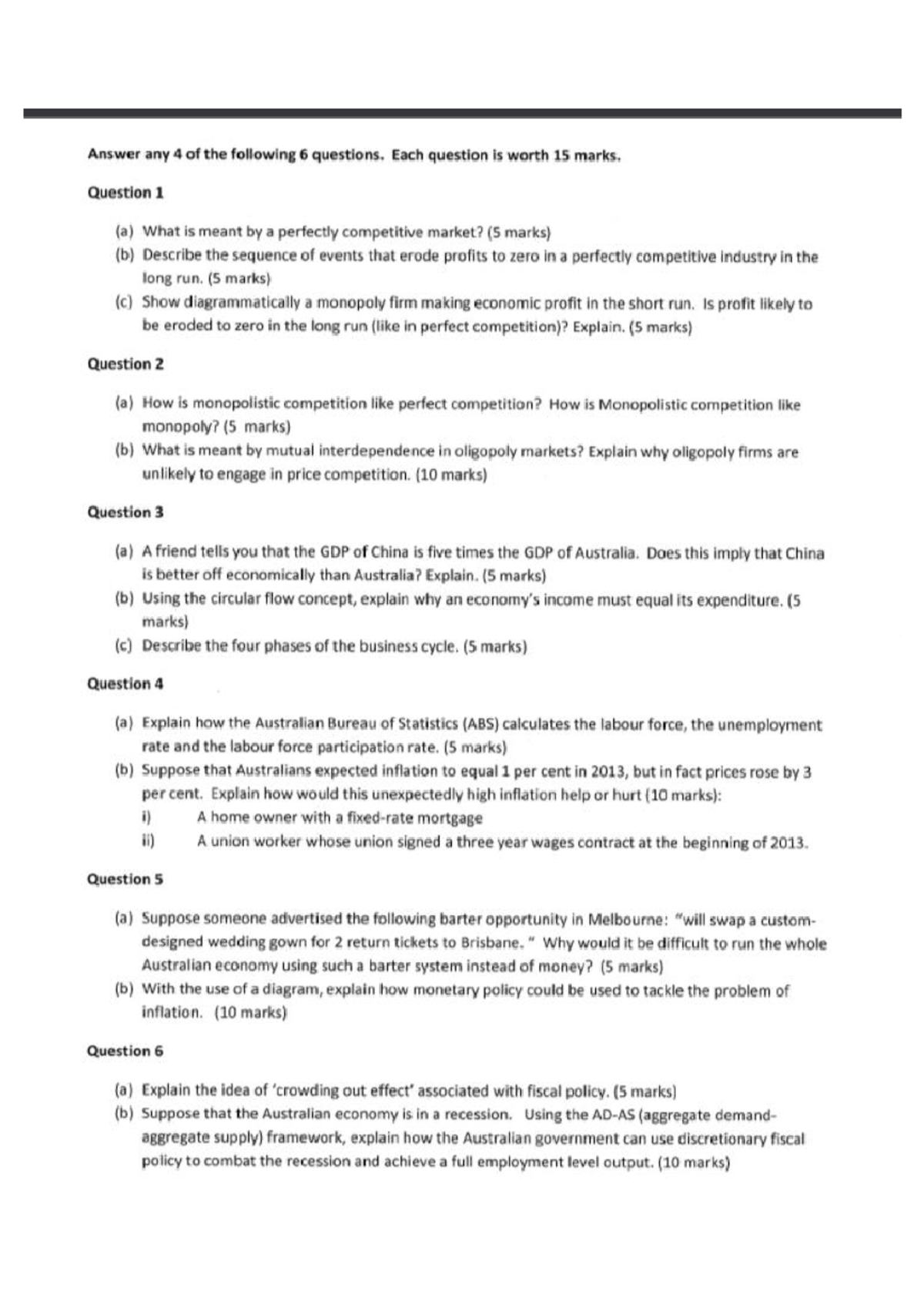 Economic principles past papers and exam questions - BEO1105 - Studocu