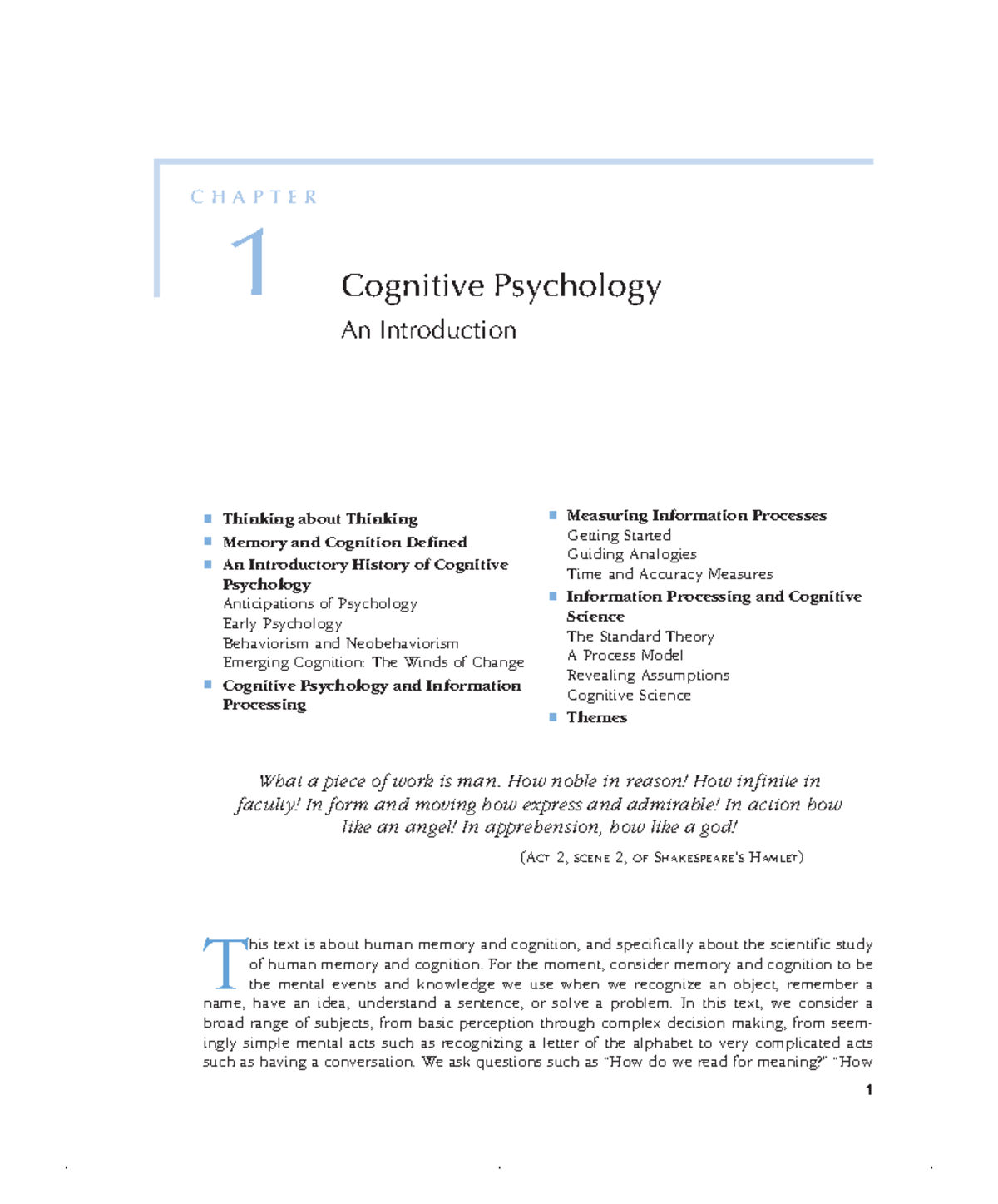 Cog psy - notes - C H A P T E R 1 Cognitive Psychology An Introduction ...