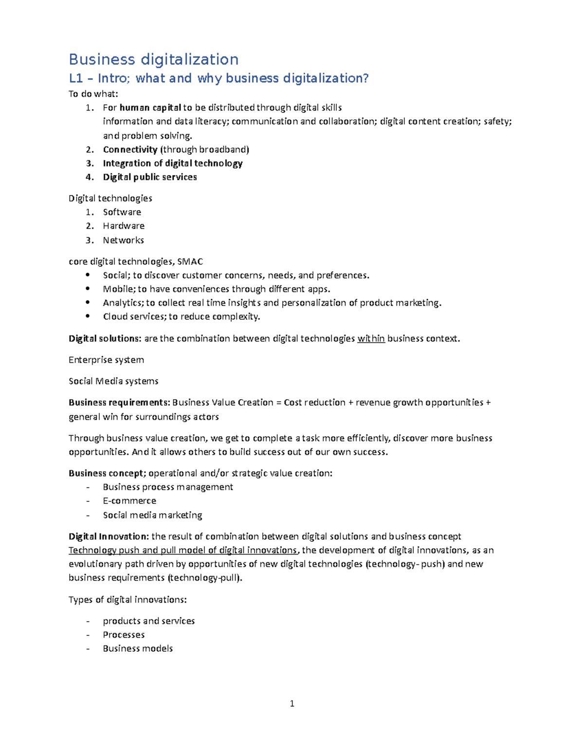 Cat Business digitalization L1 Intro; what and why business