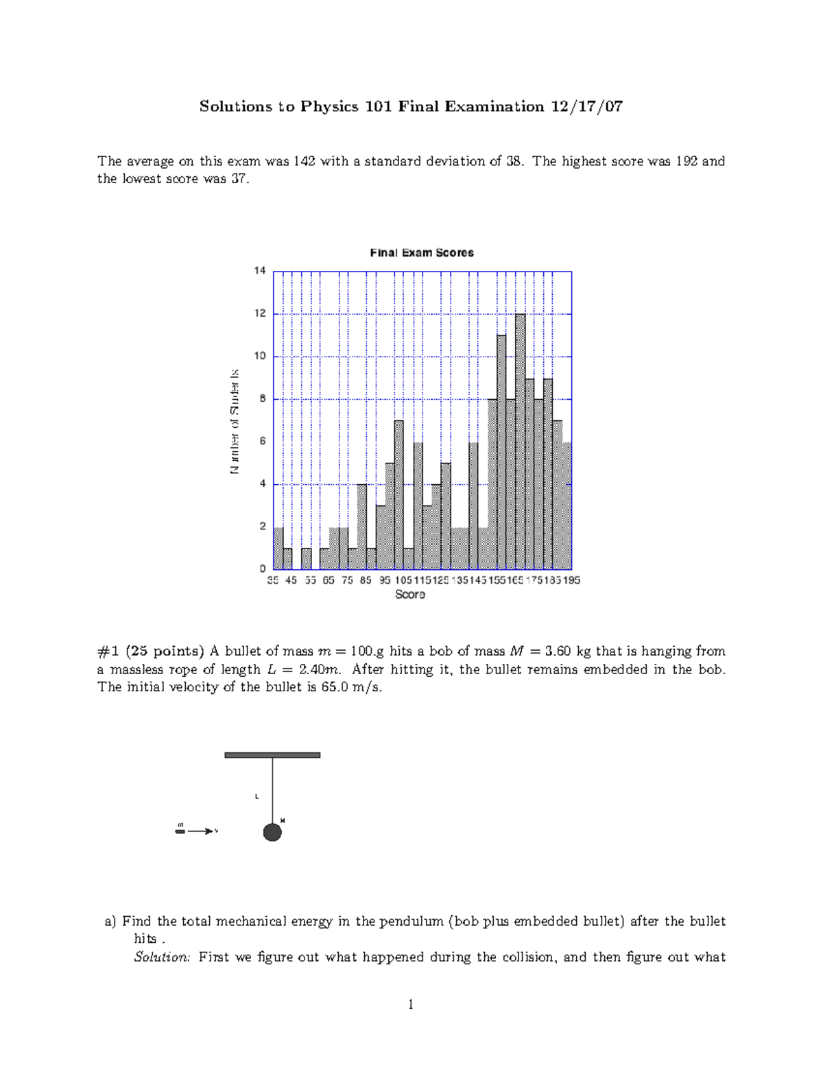 Physics 101 Final Exam Solutions - Studocu