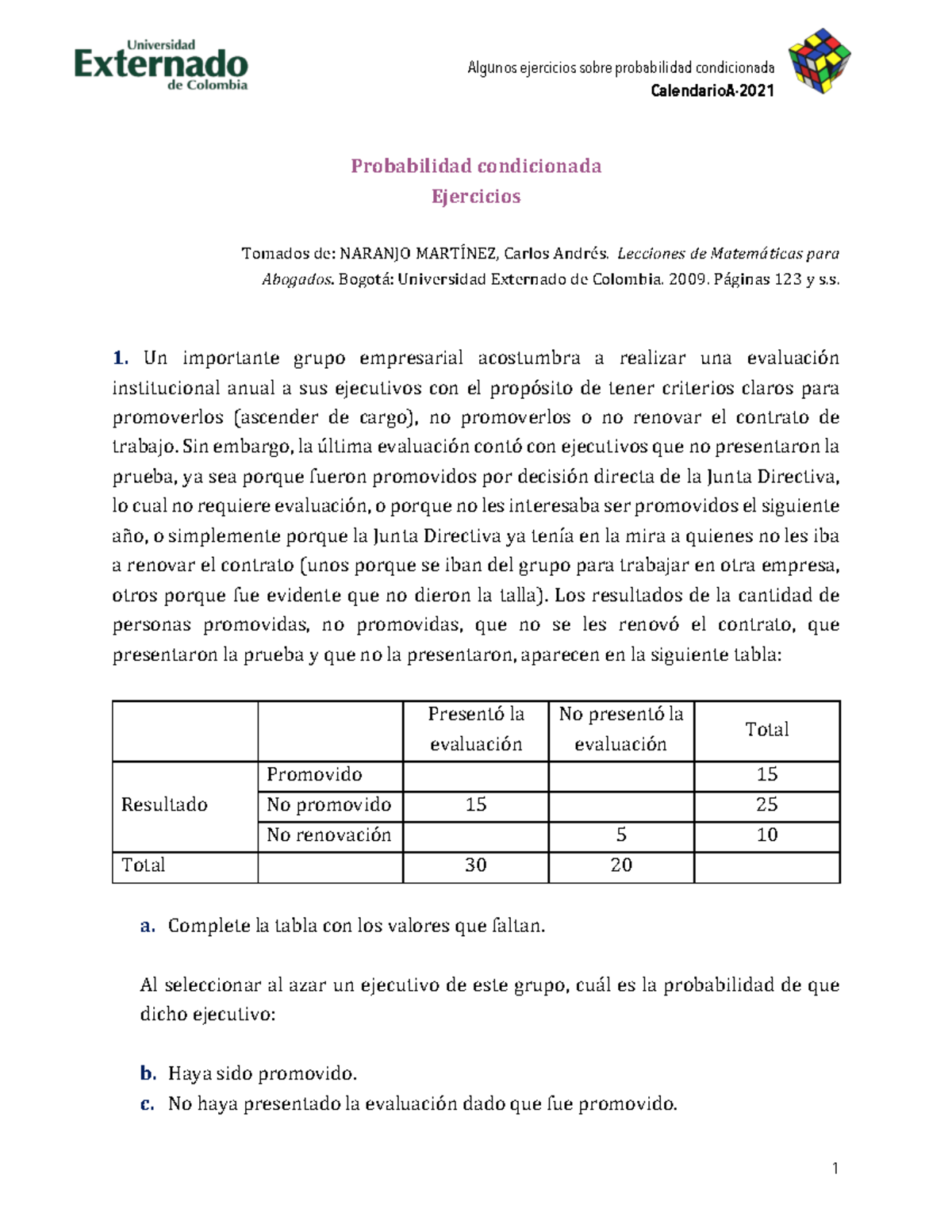 20210323 Ejercicios Probabilidad Condicionada - Copia - Matemáticas ...