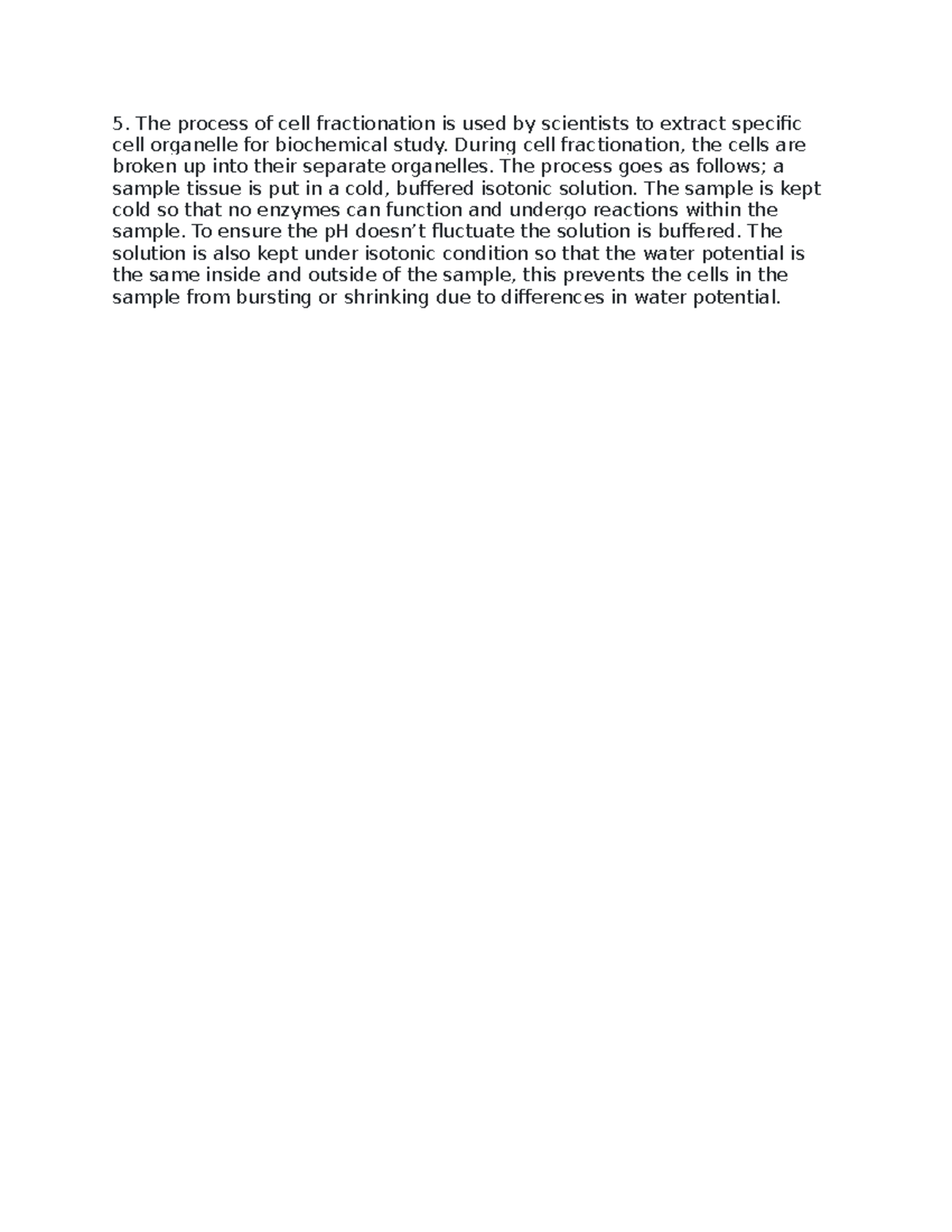 407 - essay - The process of cell fractionation is used by scientists ...