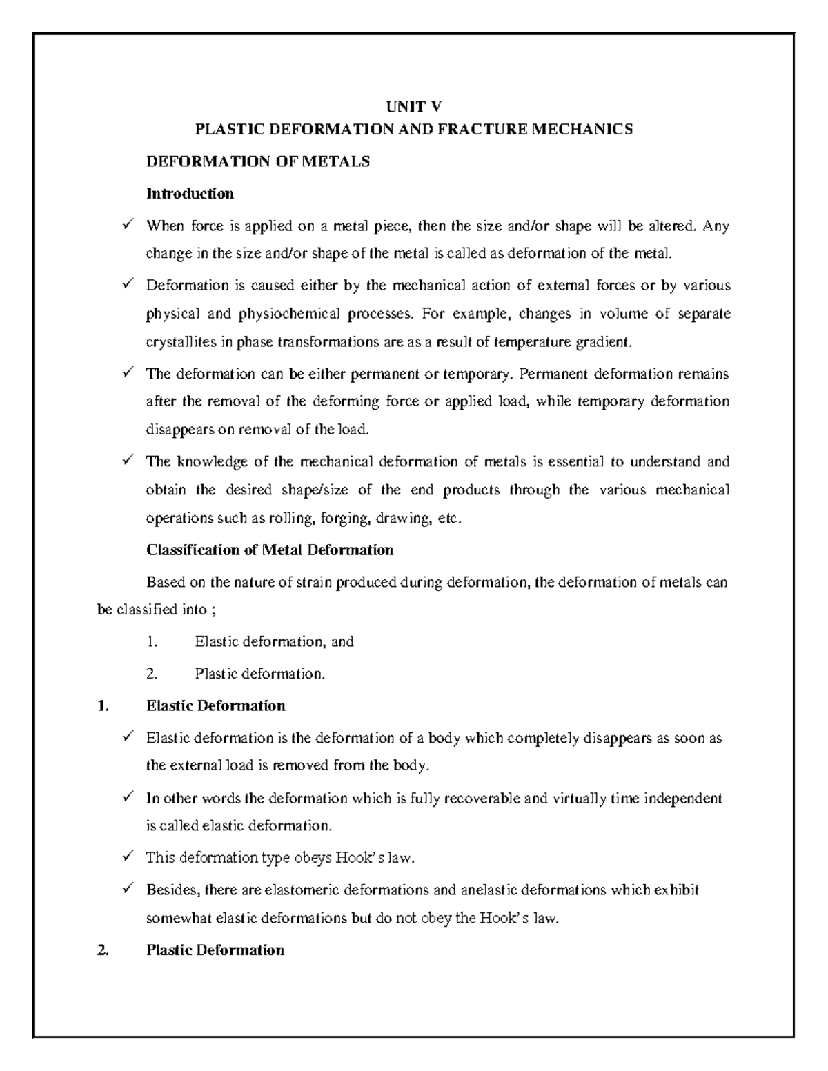 EM(U5) - Engineering Metallurgy lecture notes - UNIT V PLASTIC ...