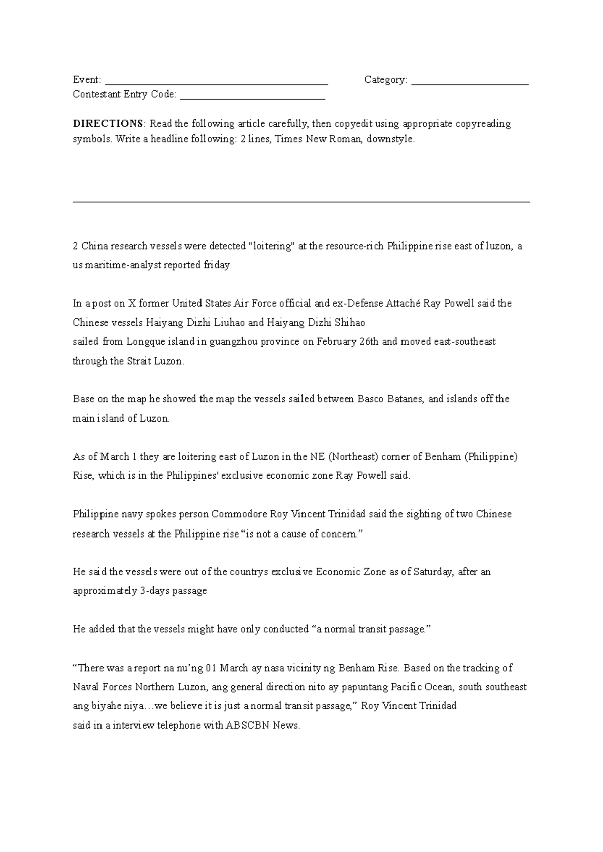 Article 2 - This is a worksheet. - Event ...