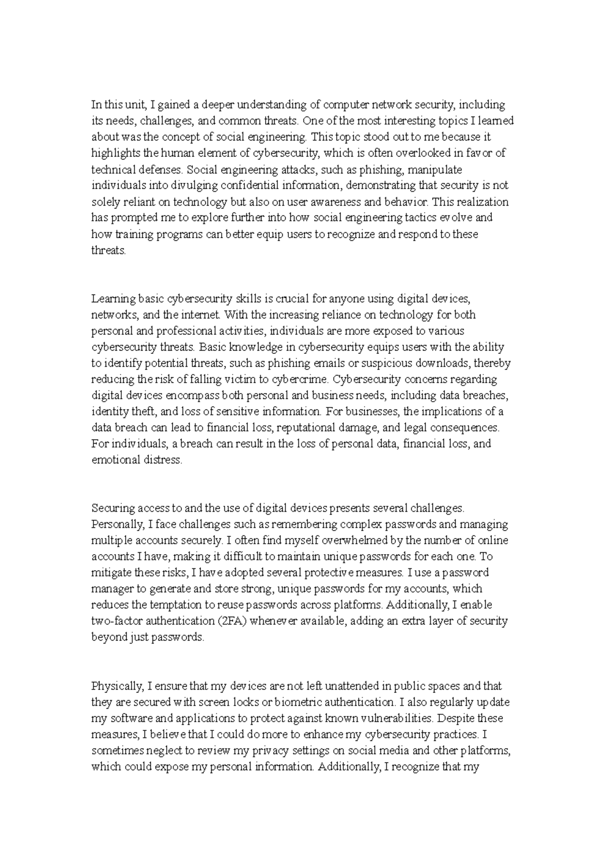 Learning Journal Unit 1 - In this unit, I gained a deeper understanding ...