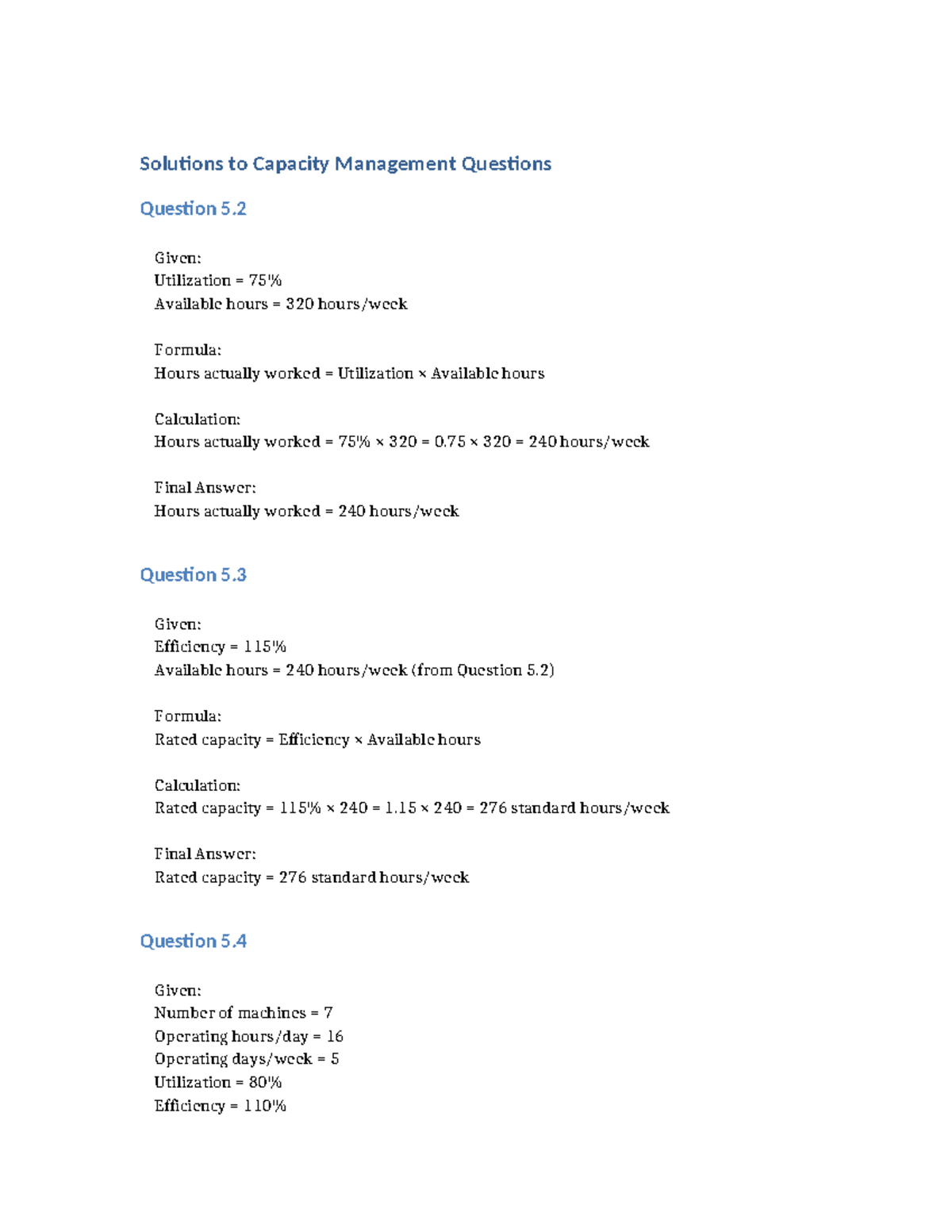 Solutions Capacity Management - Solutions to Capacity Management ...