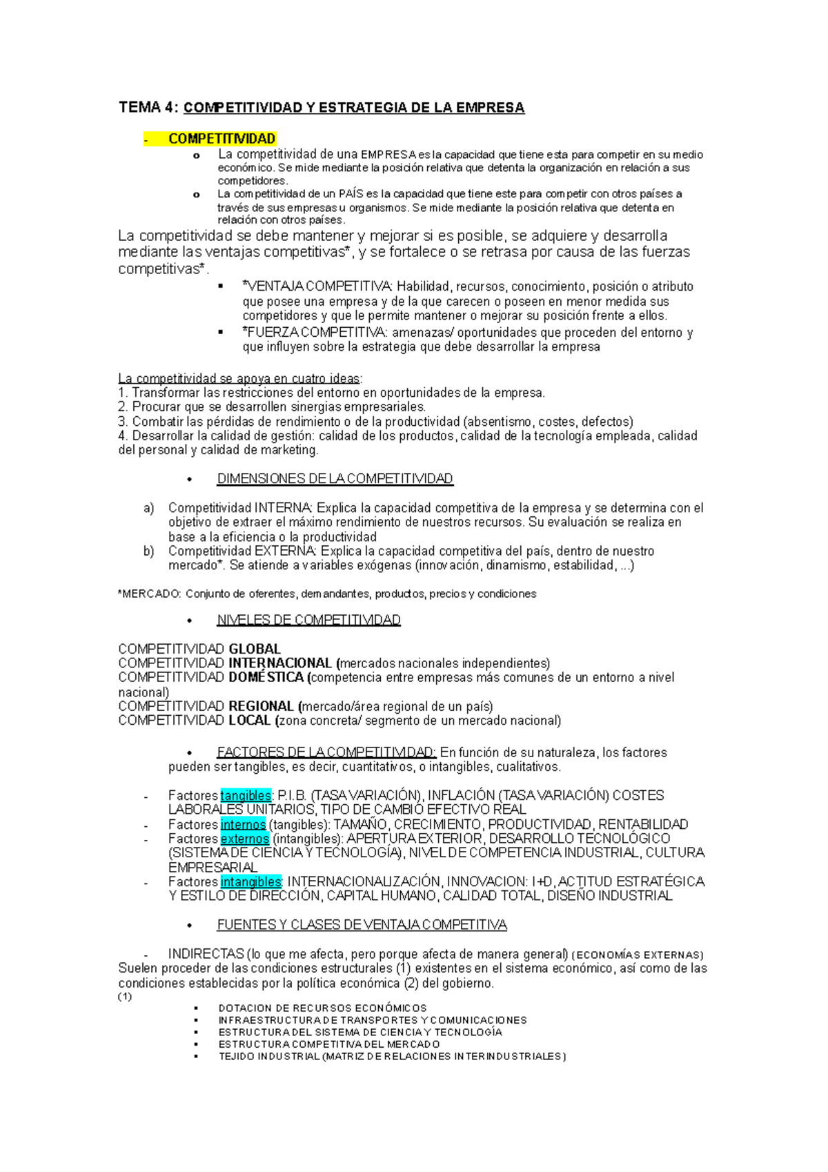 TEMA 4; competitividad y estrategia de la empresa - TEMA 4 ...
