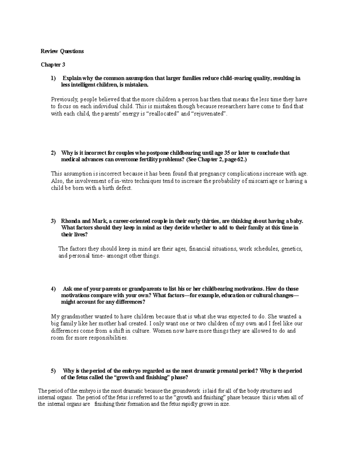 Chapter 3 Review Questions - Review Questions Chapter 3 1) Explain why ...